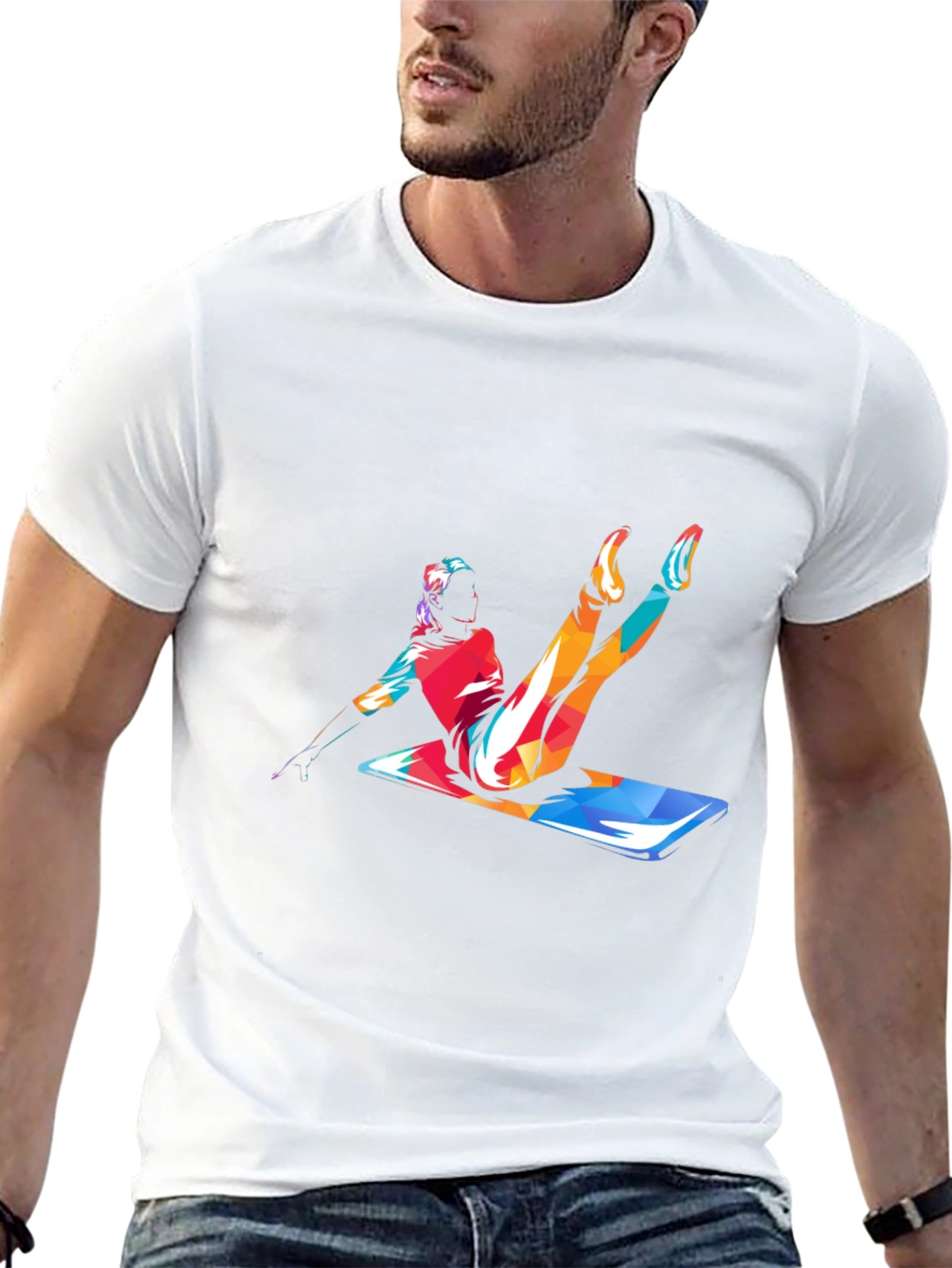 Pilates Pose Graphic Tee - Mens Black T-Shirt