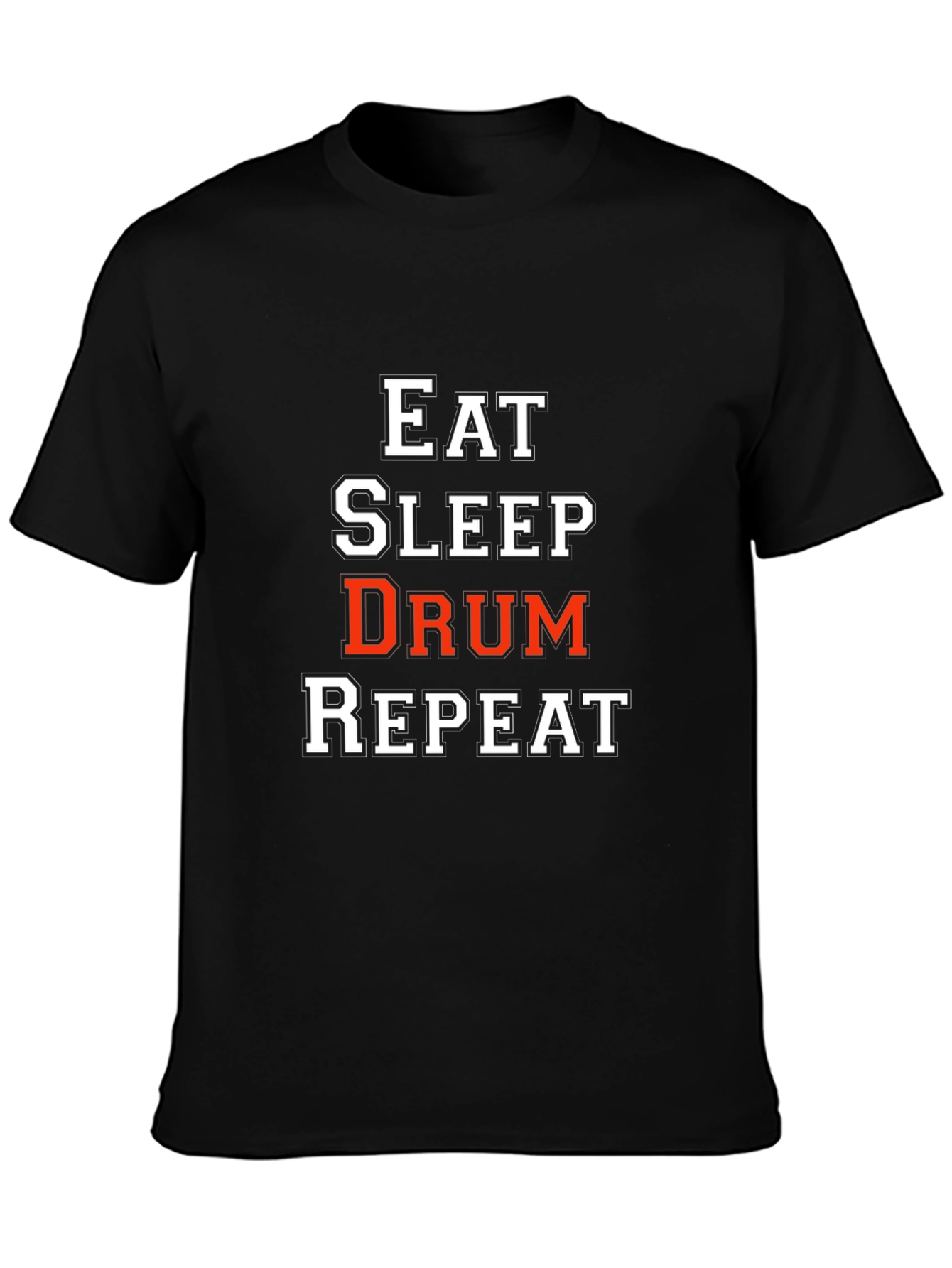 Eat Sleep Drum Repeat Black T-Shirt