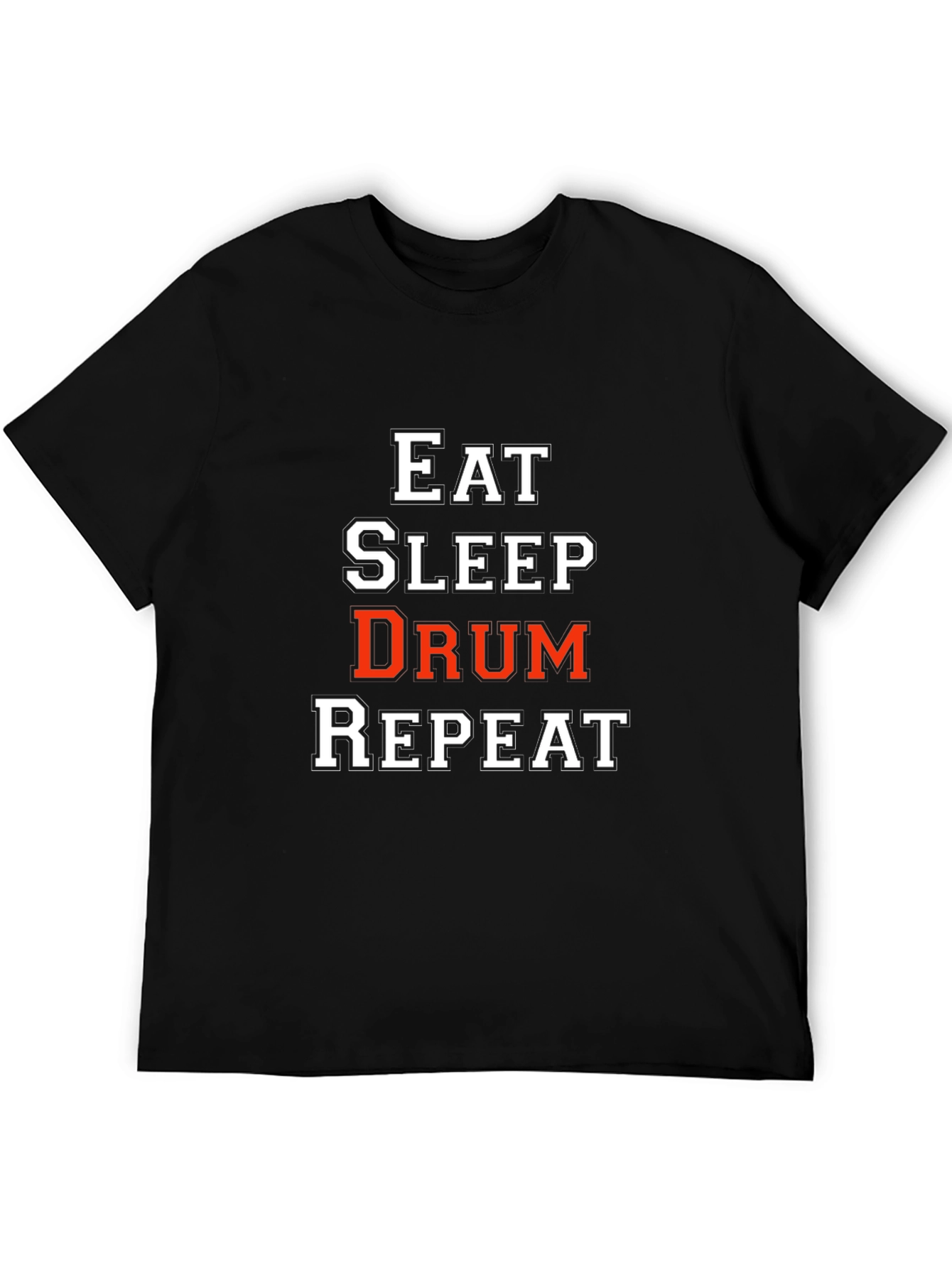Eat Sleep Drum Repeat Black T-Shirt