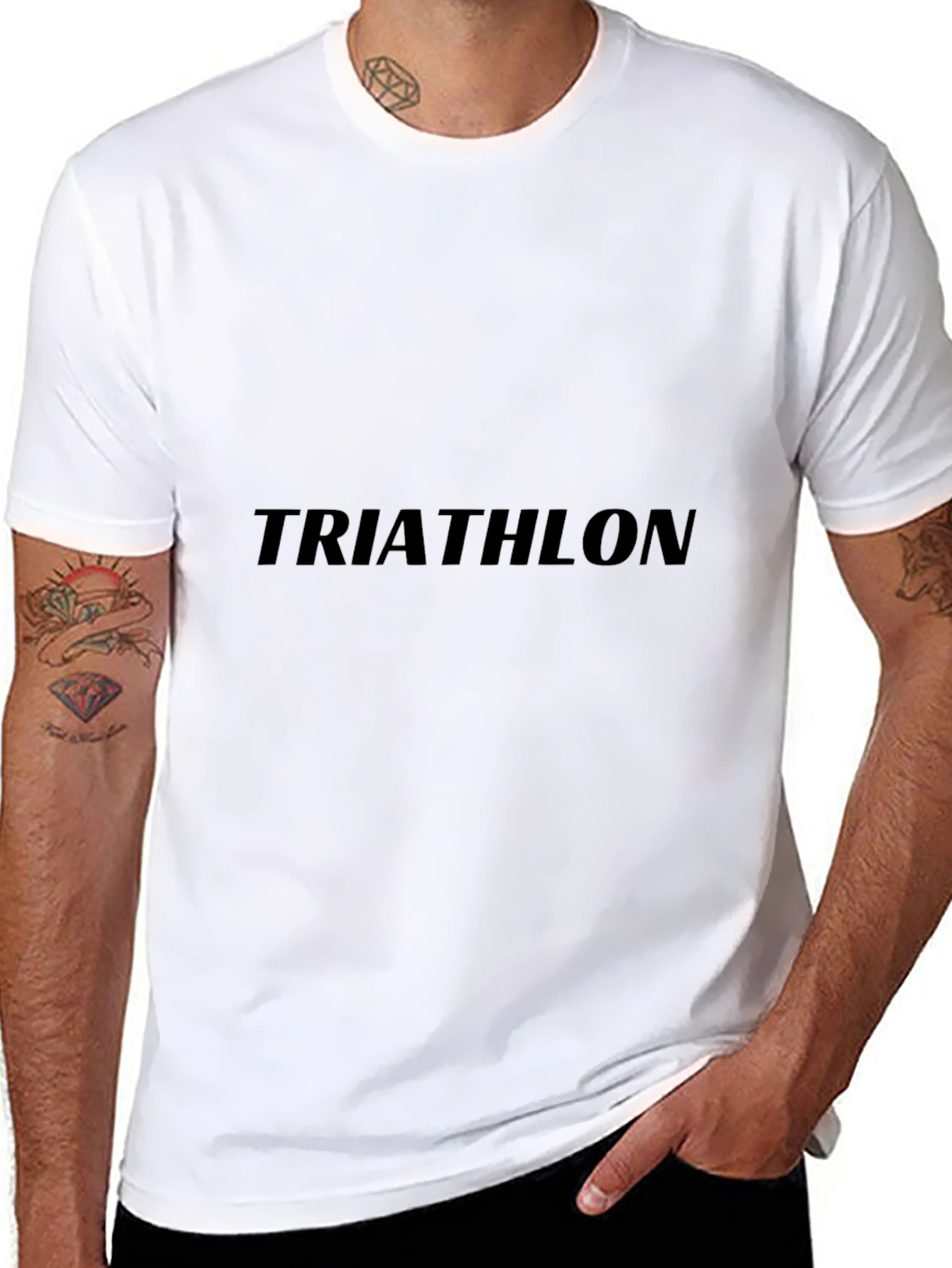 Triathlon Graphic Tee - Black Cotton Blend