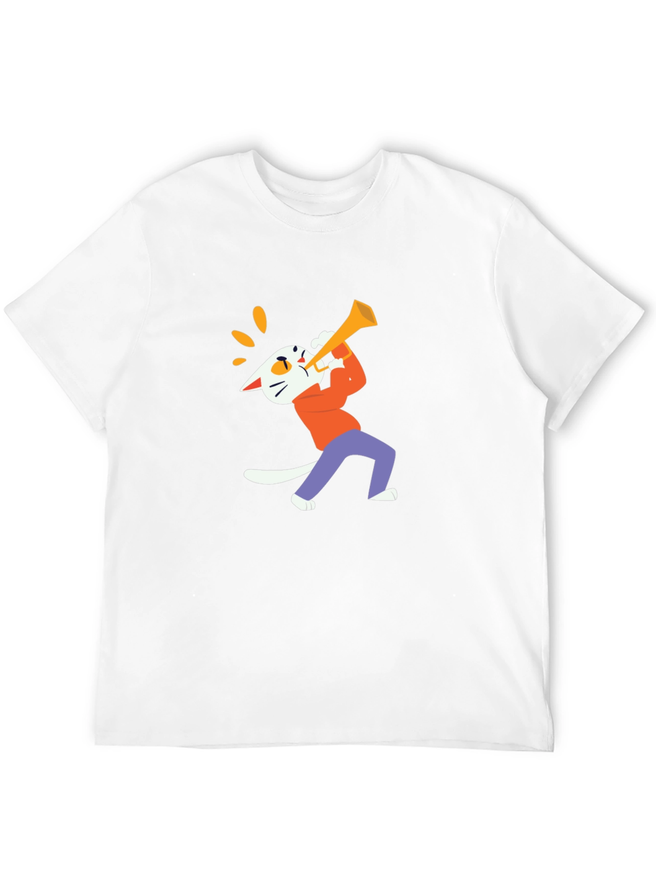 Cool Cat Trumpet Graphic Tee - Black