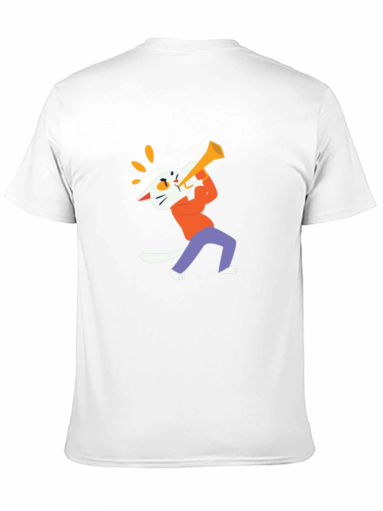 Cool Cat Trumpet Graphic Tee - Black