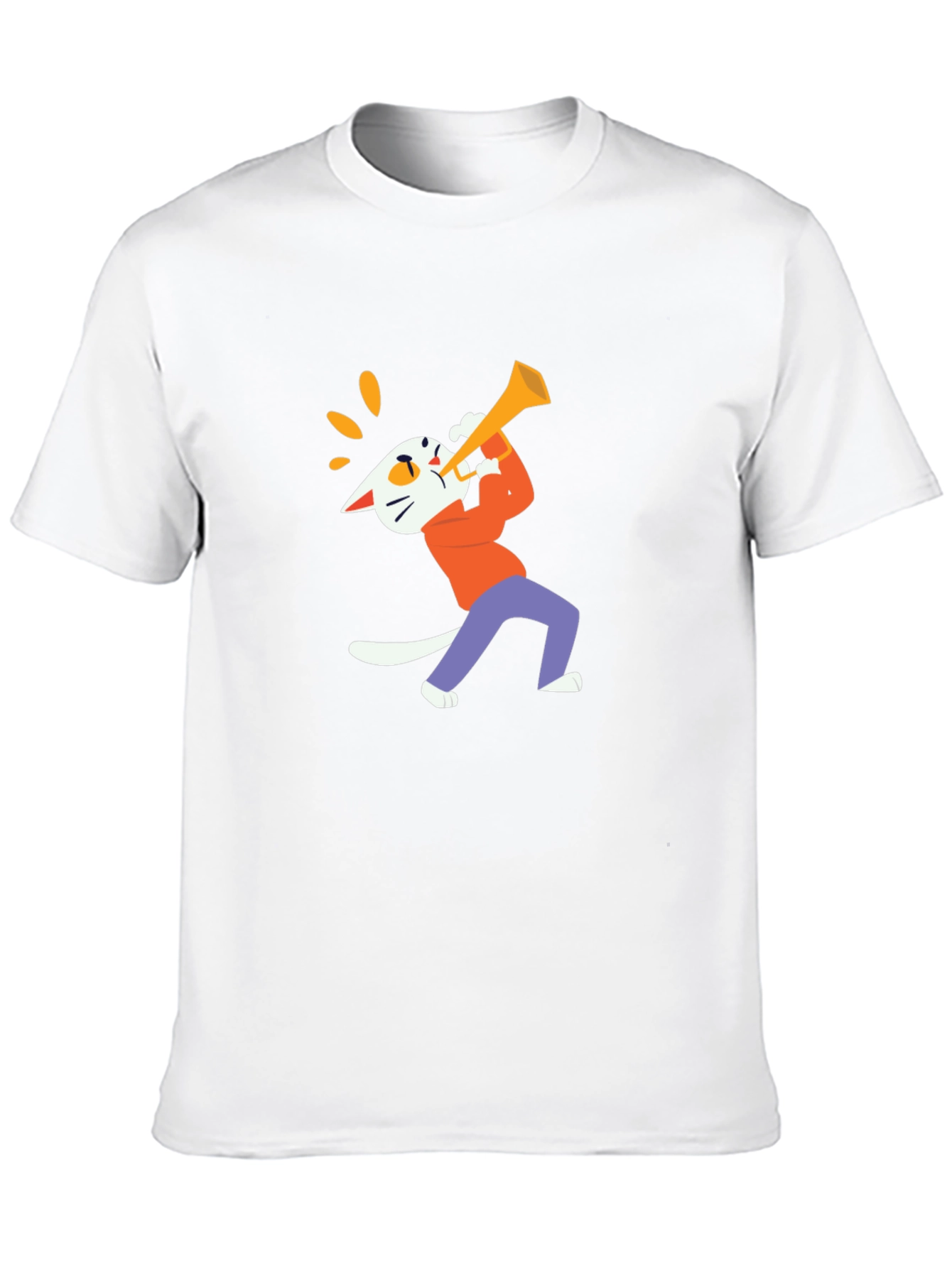 Cool Cat Trumpet Graphic Tee - Black