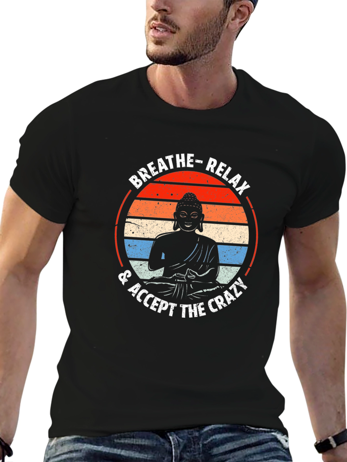 Breathe Relax Buddha Graphic T-Shirt - Unisex
