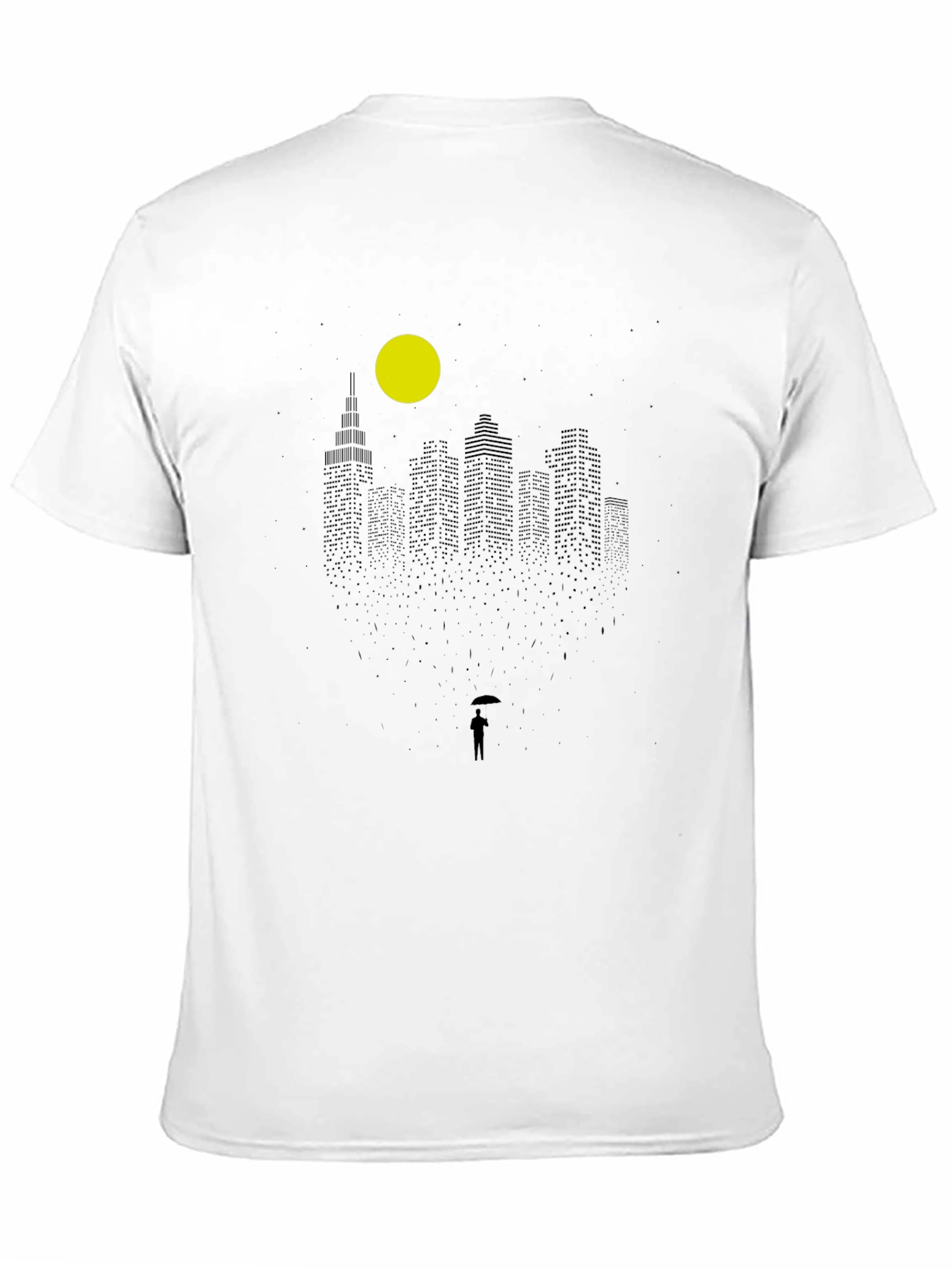 Rainy Cityscape Graphic Tee - Black