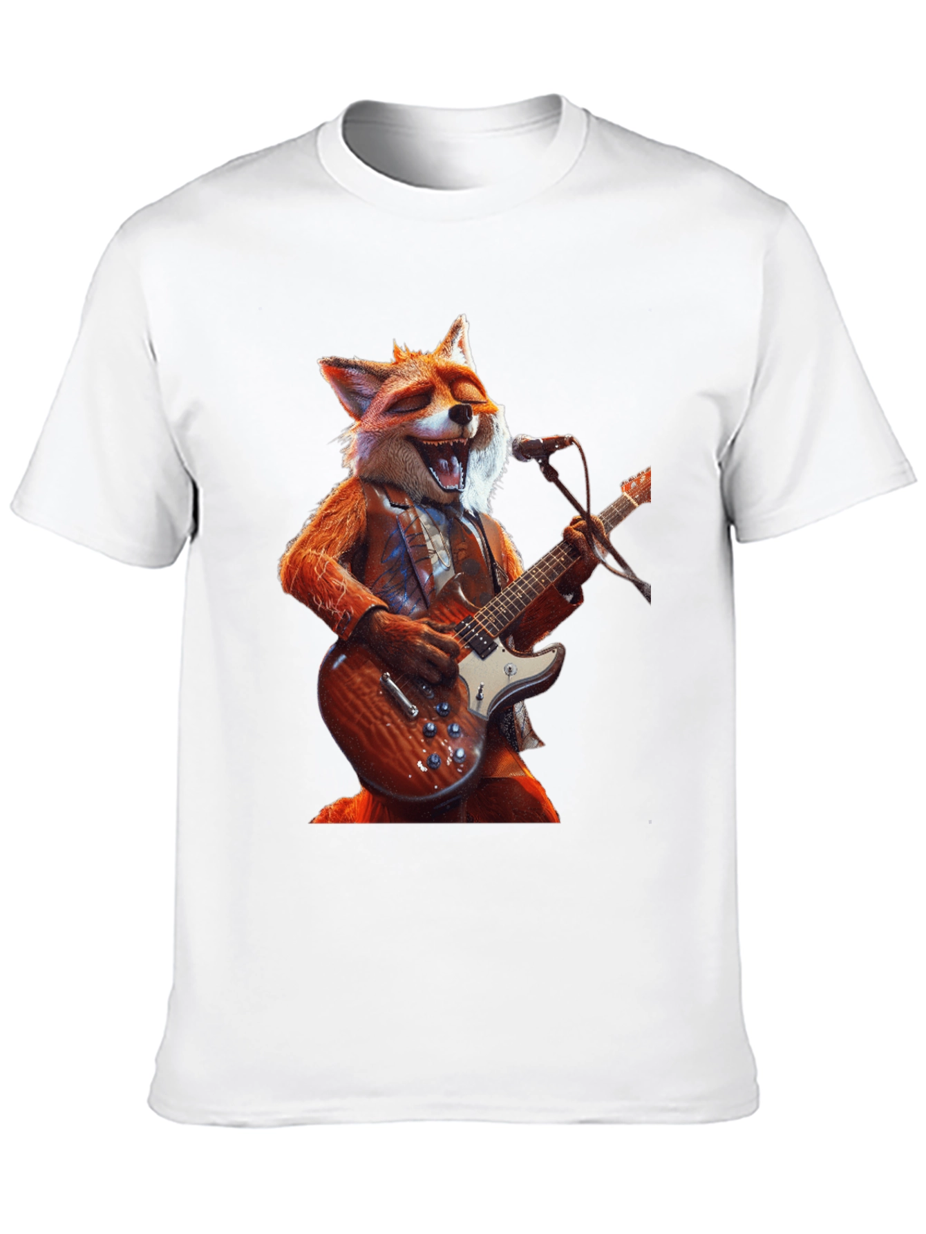 Fox Guitarist Graphic Tee - Rocking Style