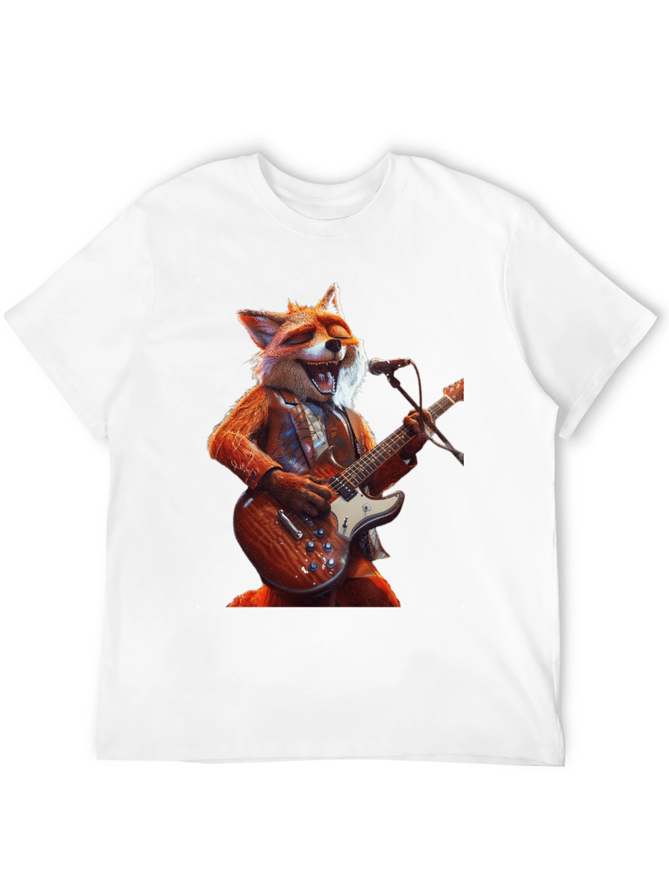 Fox Guitarist Graphic Tee - Rocking Style