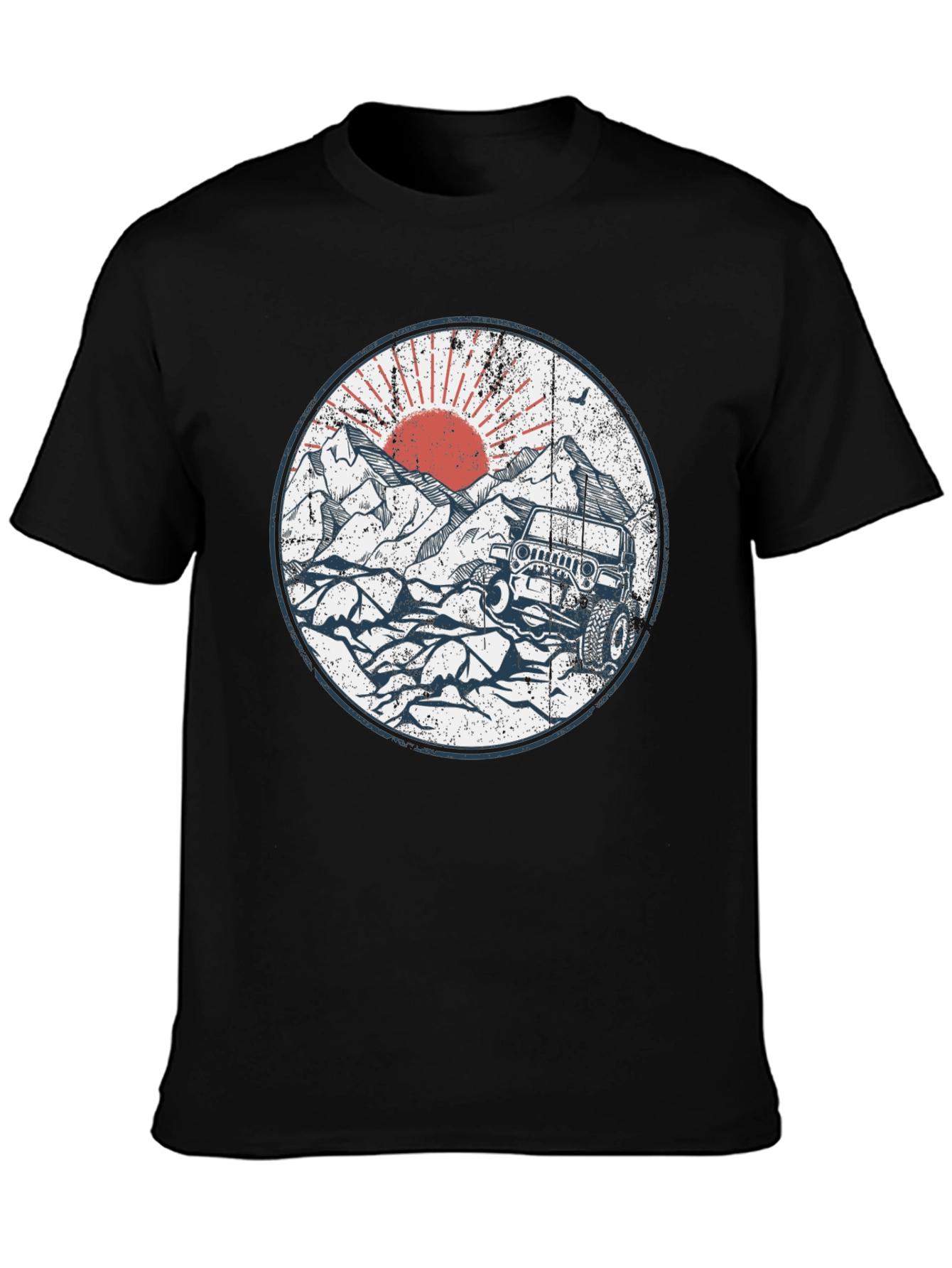 Off-Road Adventure Tee - Mountain Sunset Jeep Design