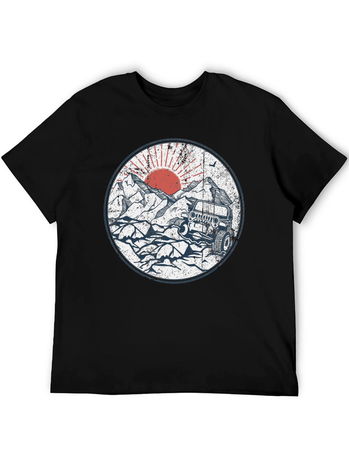 Off-Road Adventure Tee - Mountain Sunset Jeep Design