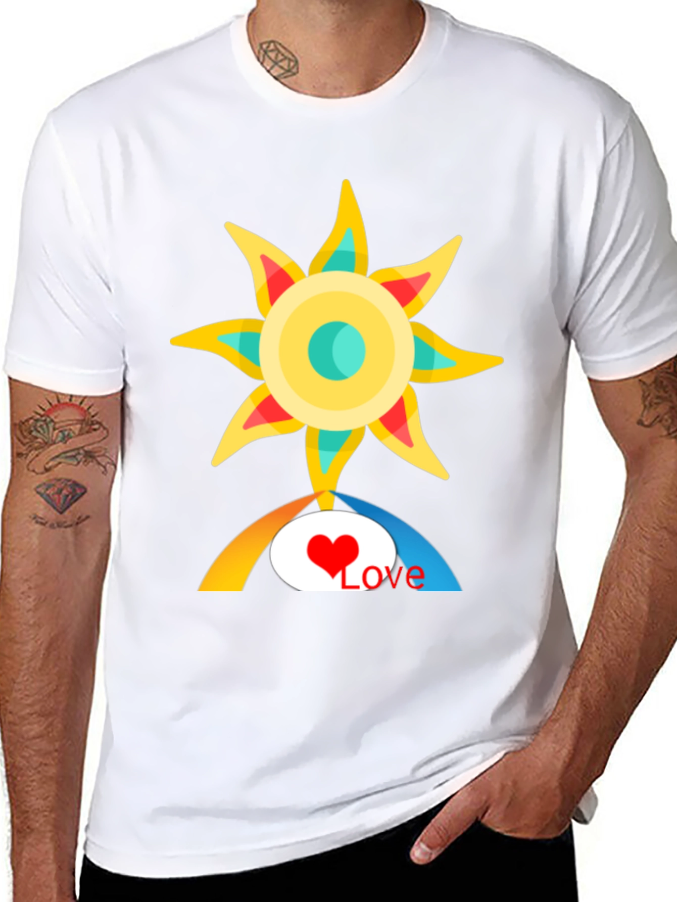 Love Sun Graphic Tee - Black Cotton T-Shirt