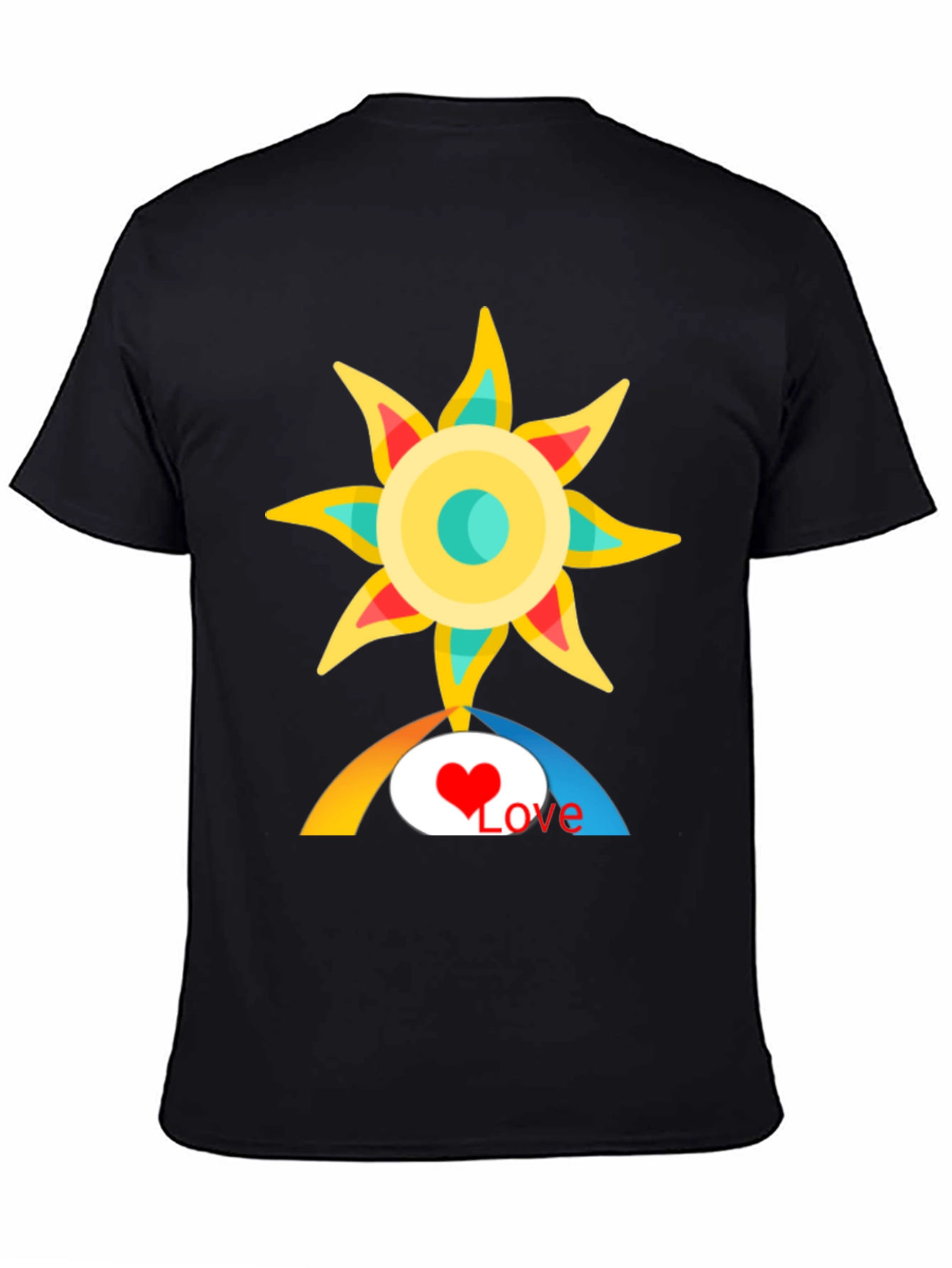 Love Sun Graphic Tee - Black Cotton T-Shirt