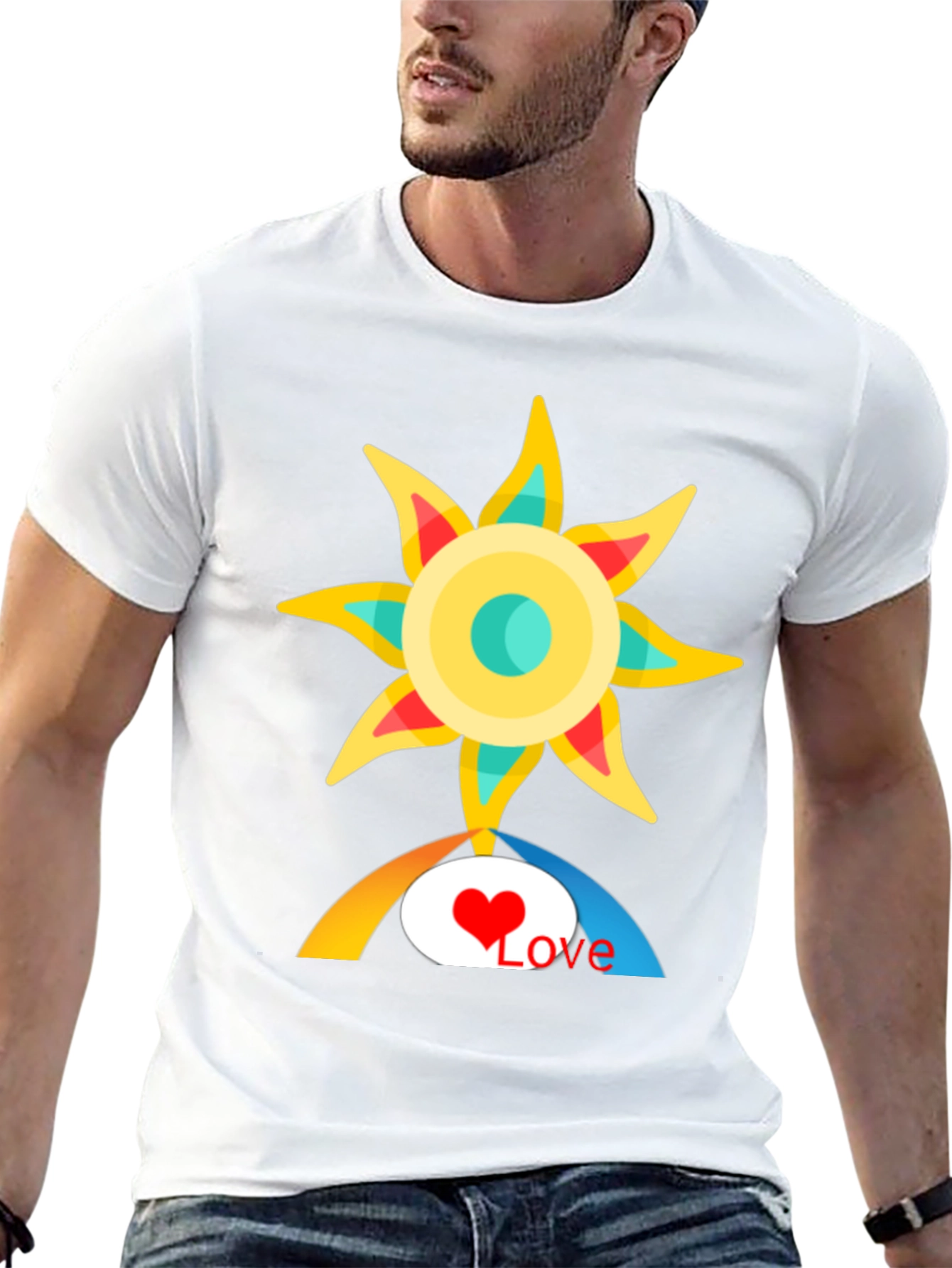 Love Sun Graphic Tee - Black Cotton T-Shirt