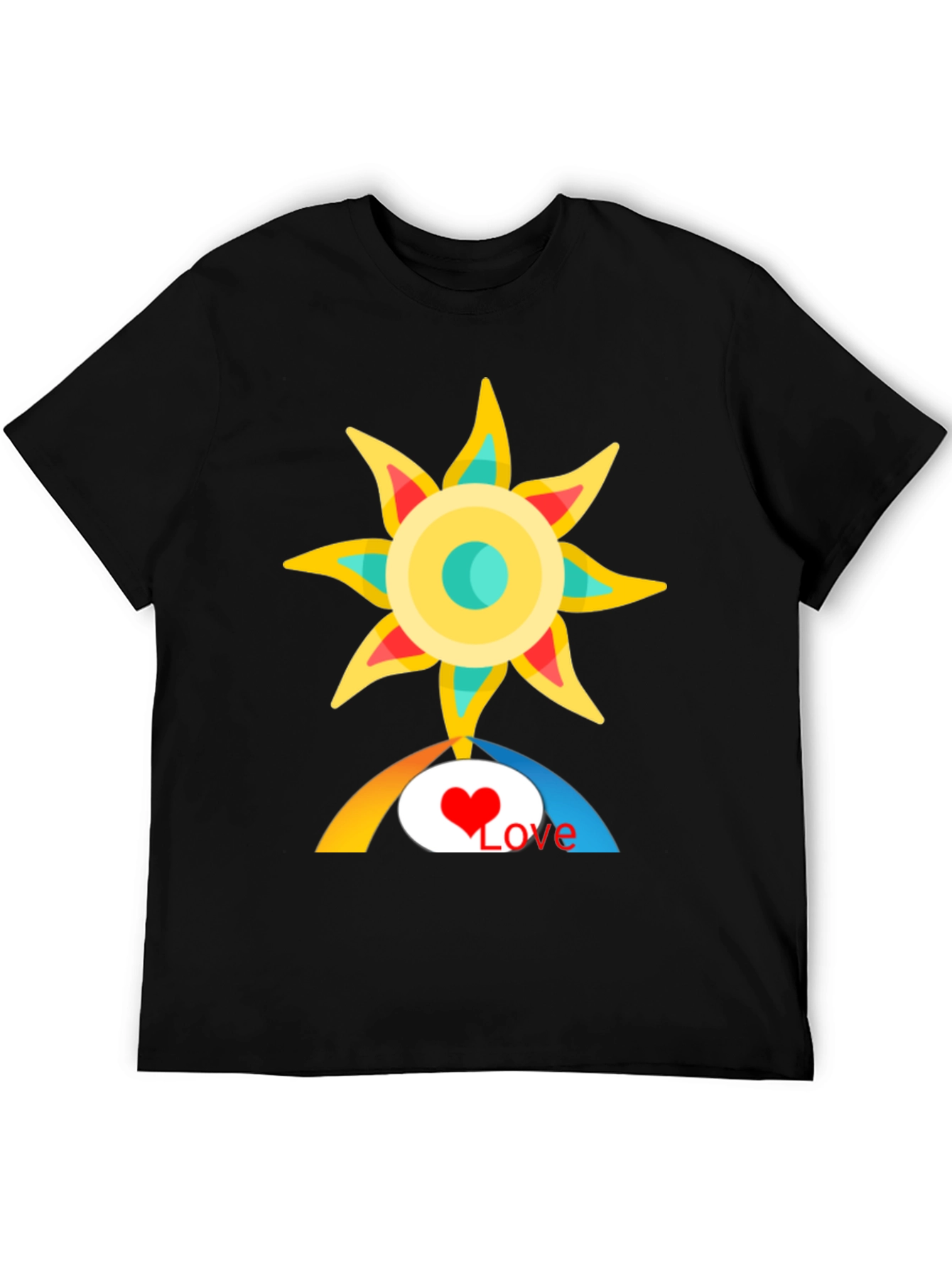 Love Sun Graphic Tee - Black Cotton T-Shirt