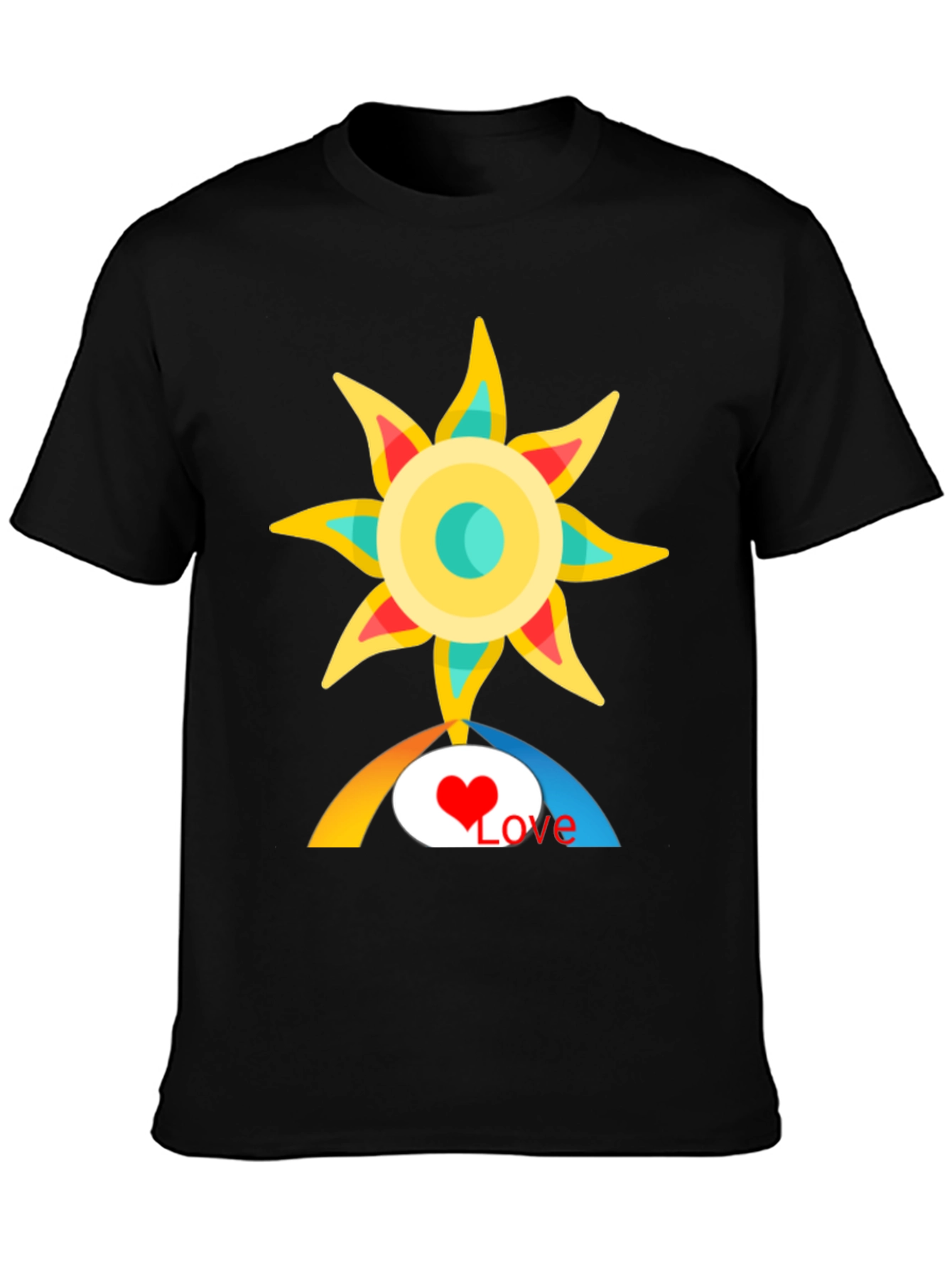 Love Sun Graphic Tee - Black Cotton T-Shirt