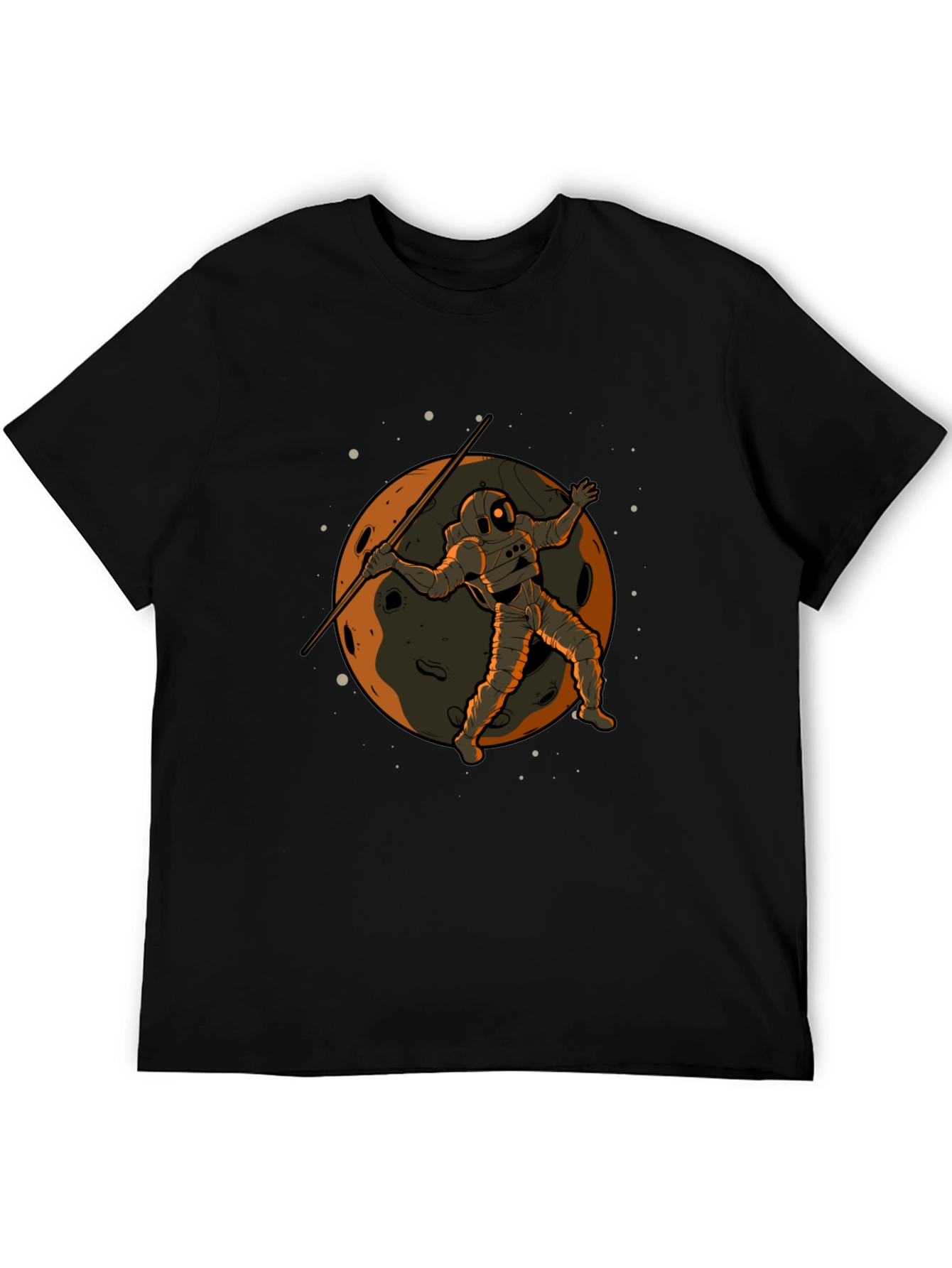 Astronaut Moon Spear Black T-Shirt