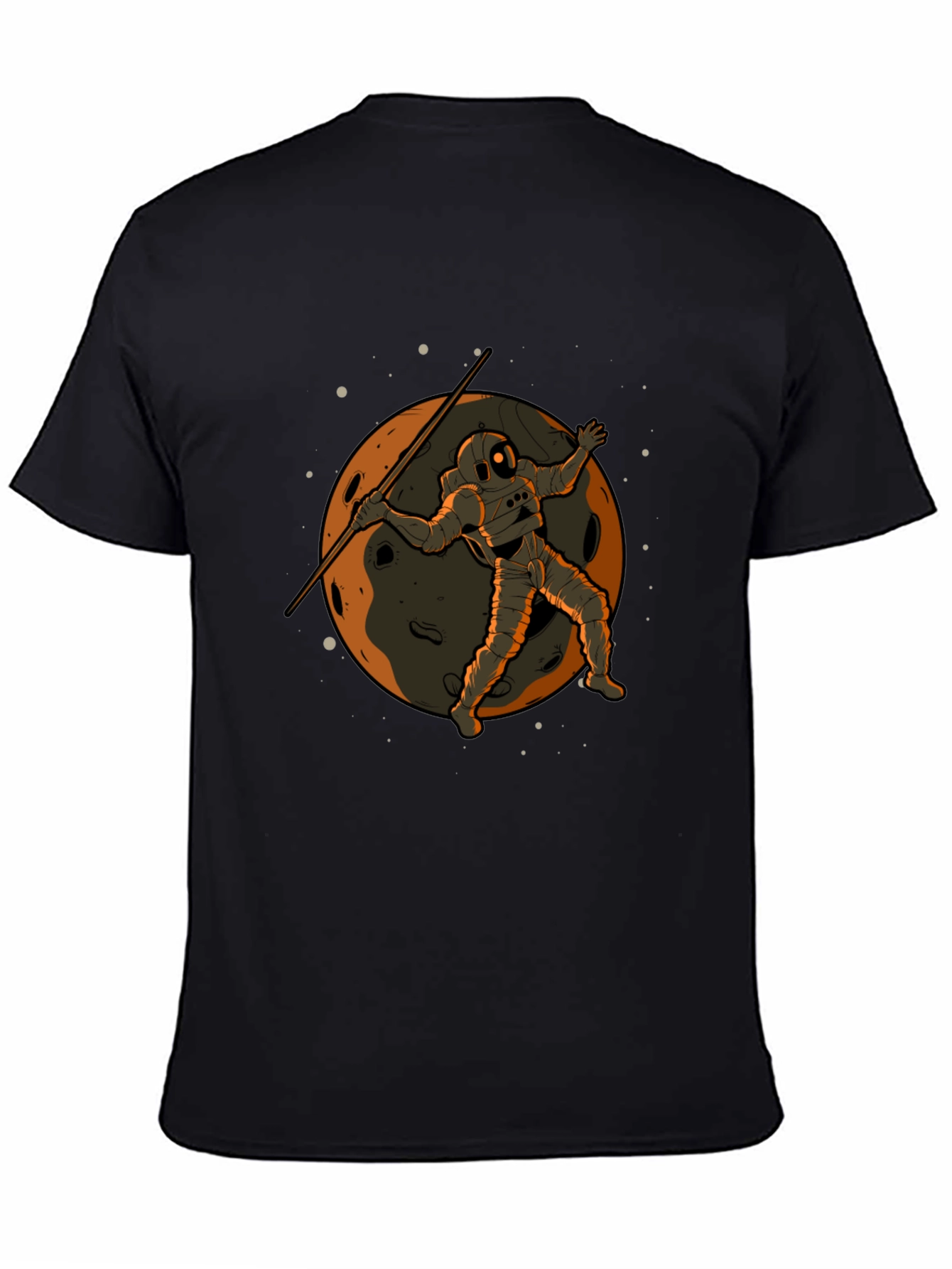 Astronaut Moon Spear Black T-Shirt
