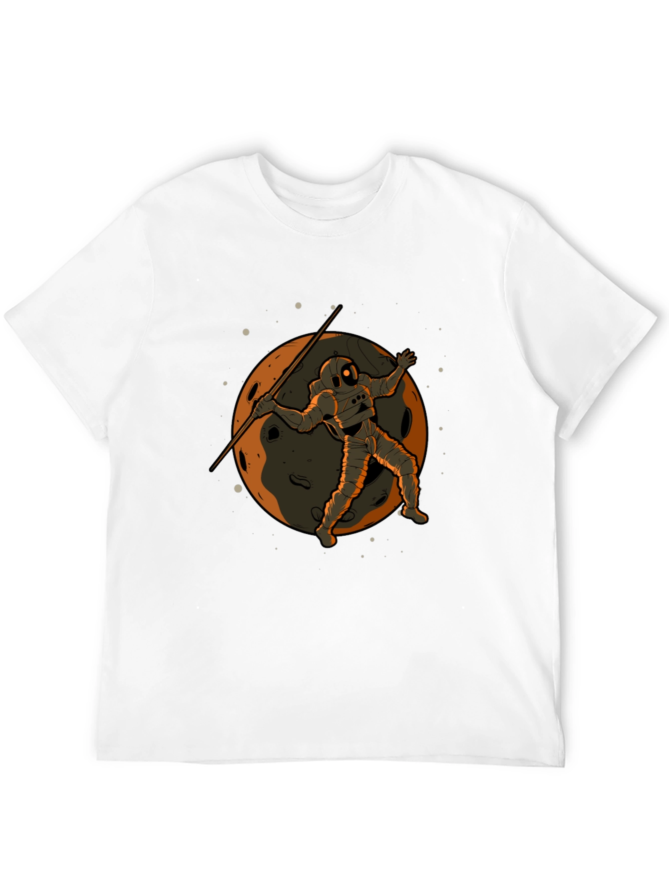 Astronaut Moon Spear Black T-Shirt