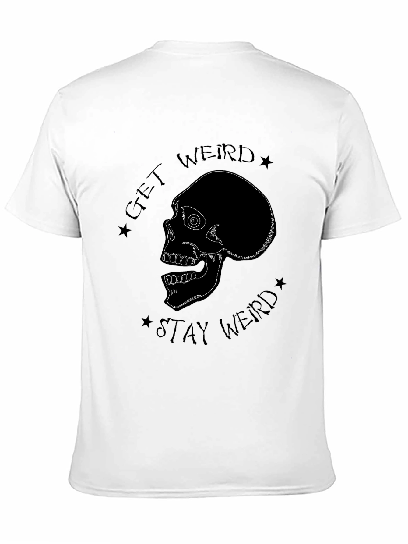 Get Weird Skull Graphic Black T-Shirt