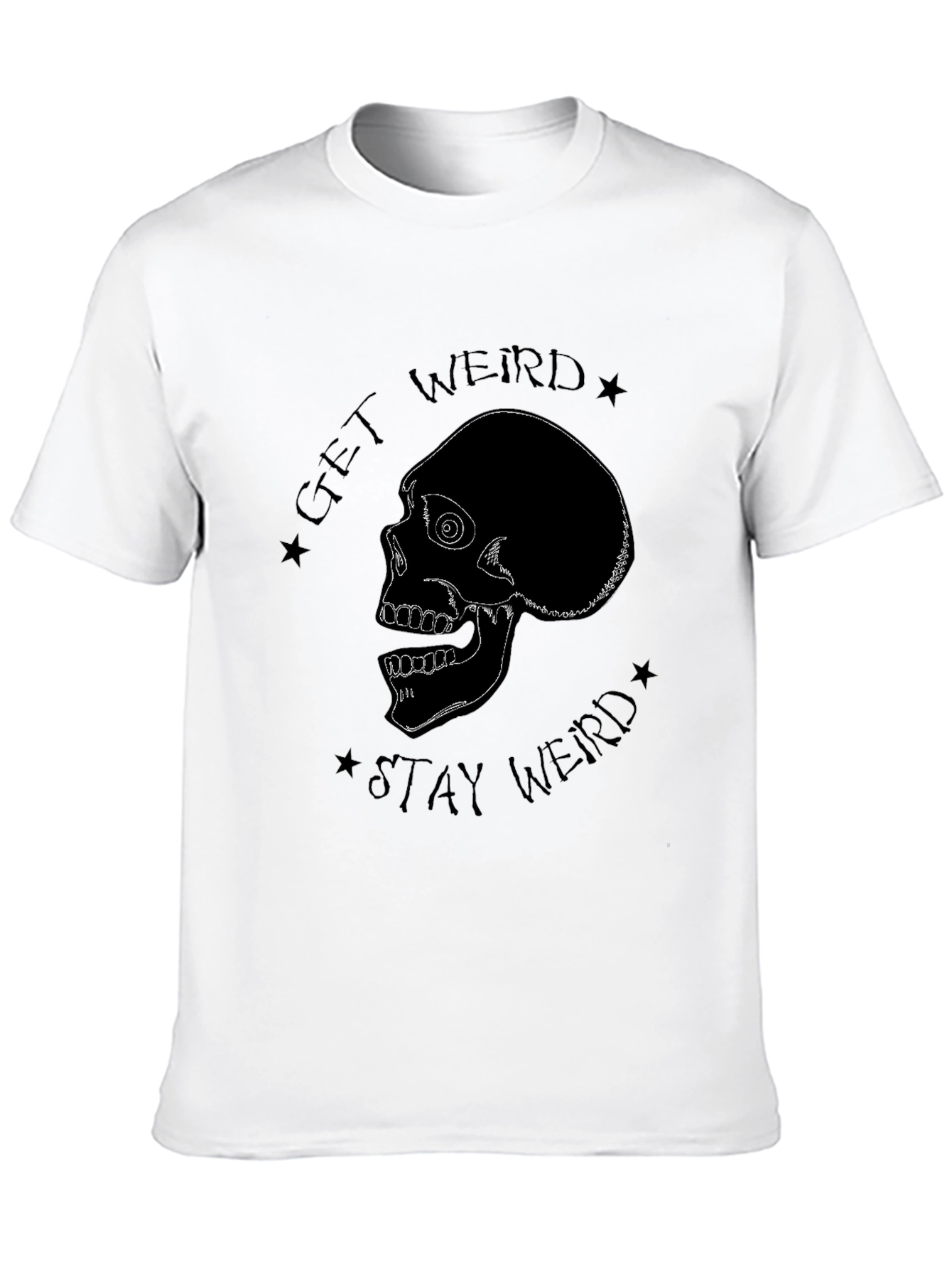 Get Weird Skull Graphic Black T-Shirt