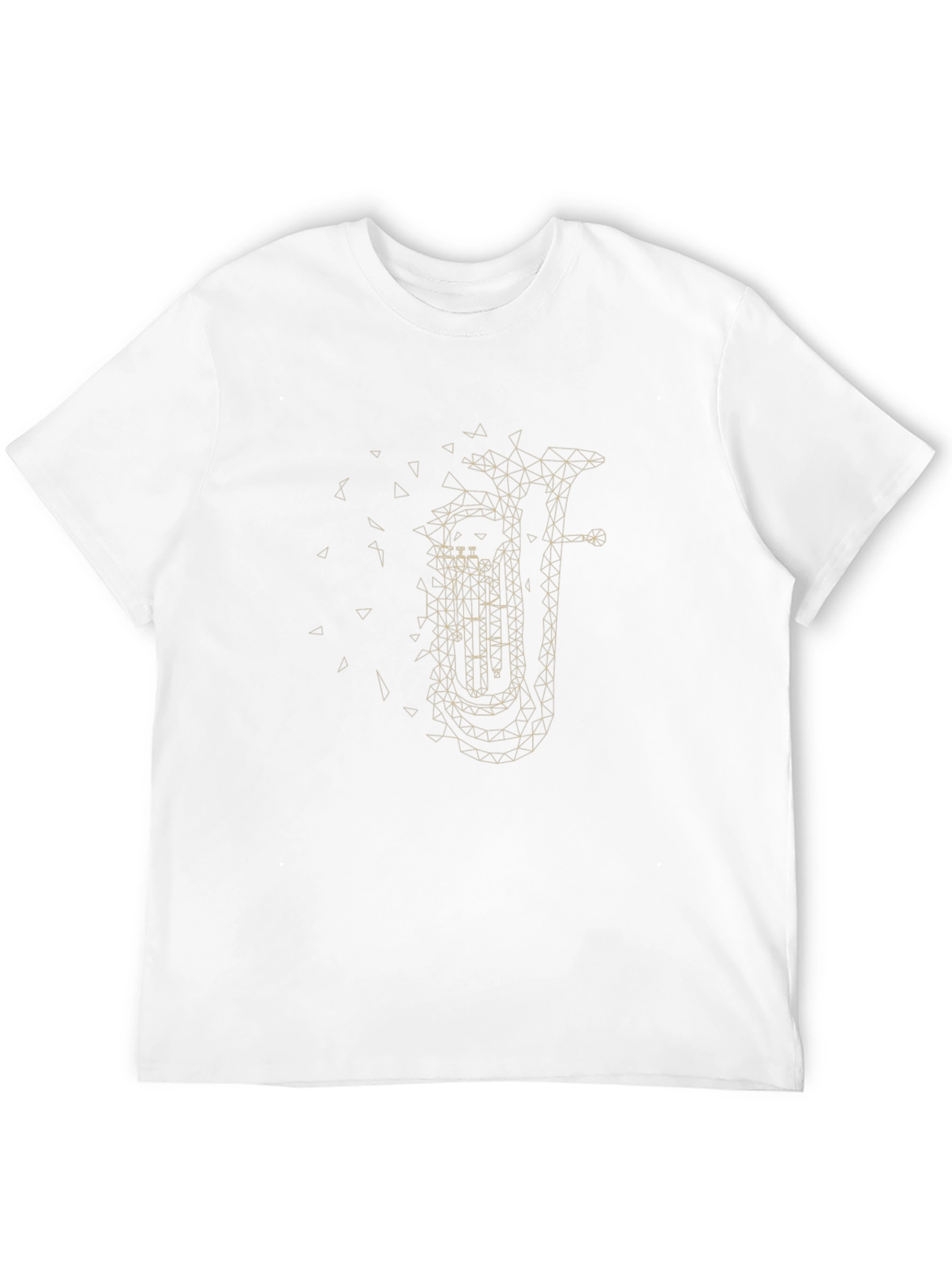 Geometric Tuba Graphic Tee - Cool Music Lover Shirt