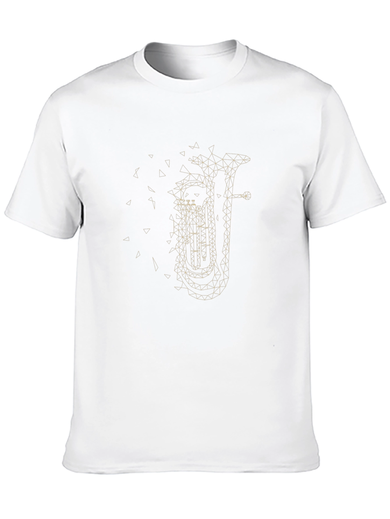 Geometric Tuba Graphic Tee - Cool Music Lover Shirt