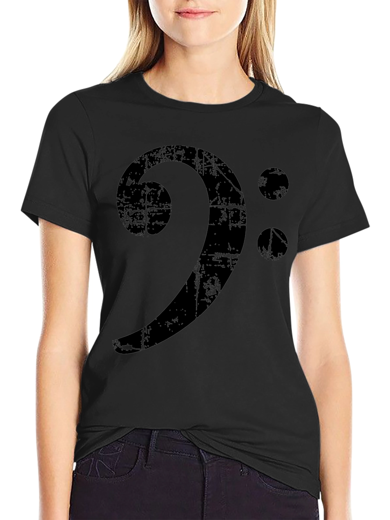 Bass Clef Distressed Graphic Tee
