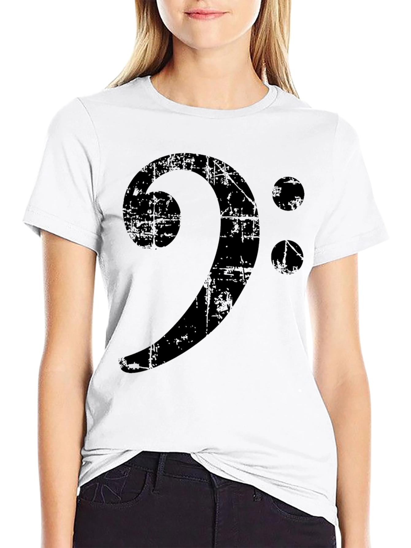 Bass Clef Distressed Graphic Tee