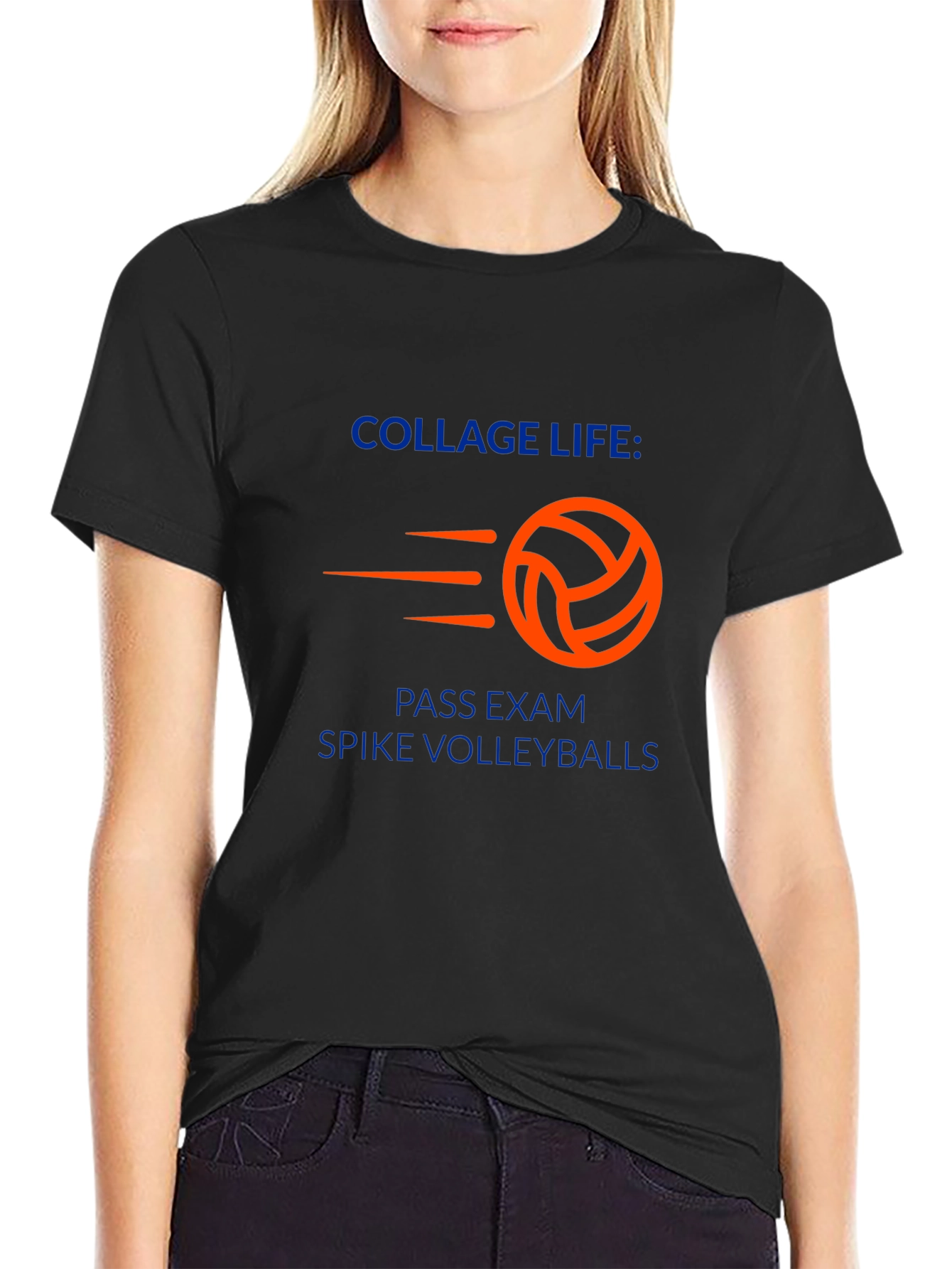 College Life Volleyball Graphic T-Shirt