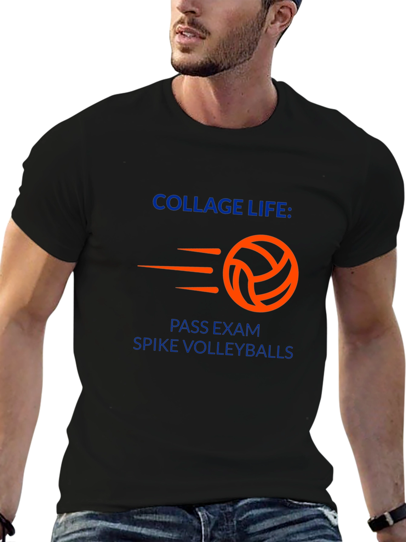 College Life Volleyball Graphic T-Shirt