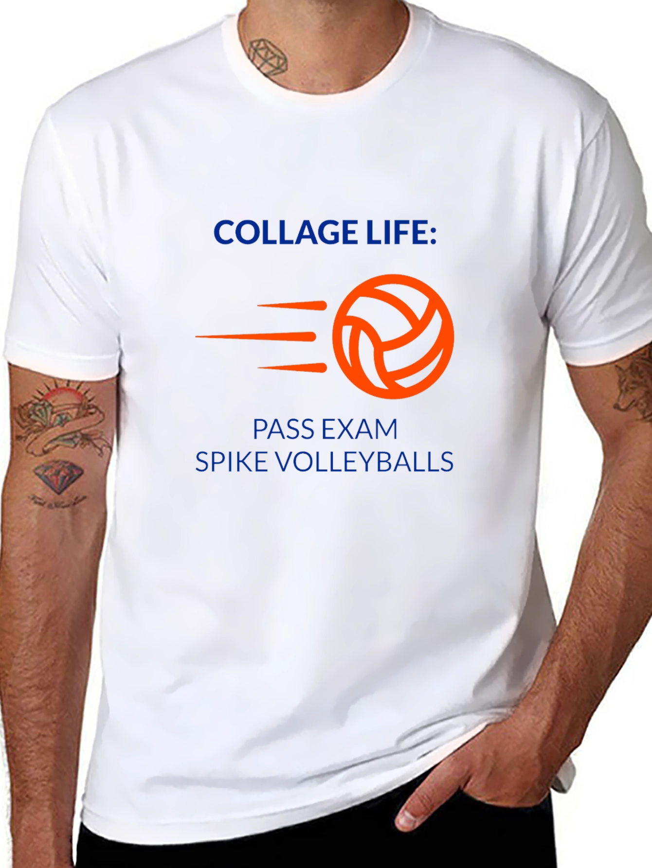 College Life Volleyball Graphic T-Shirt