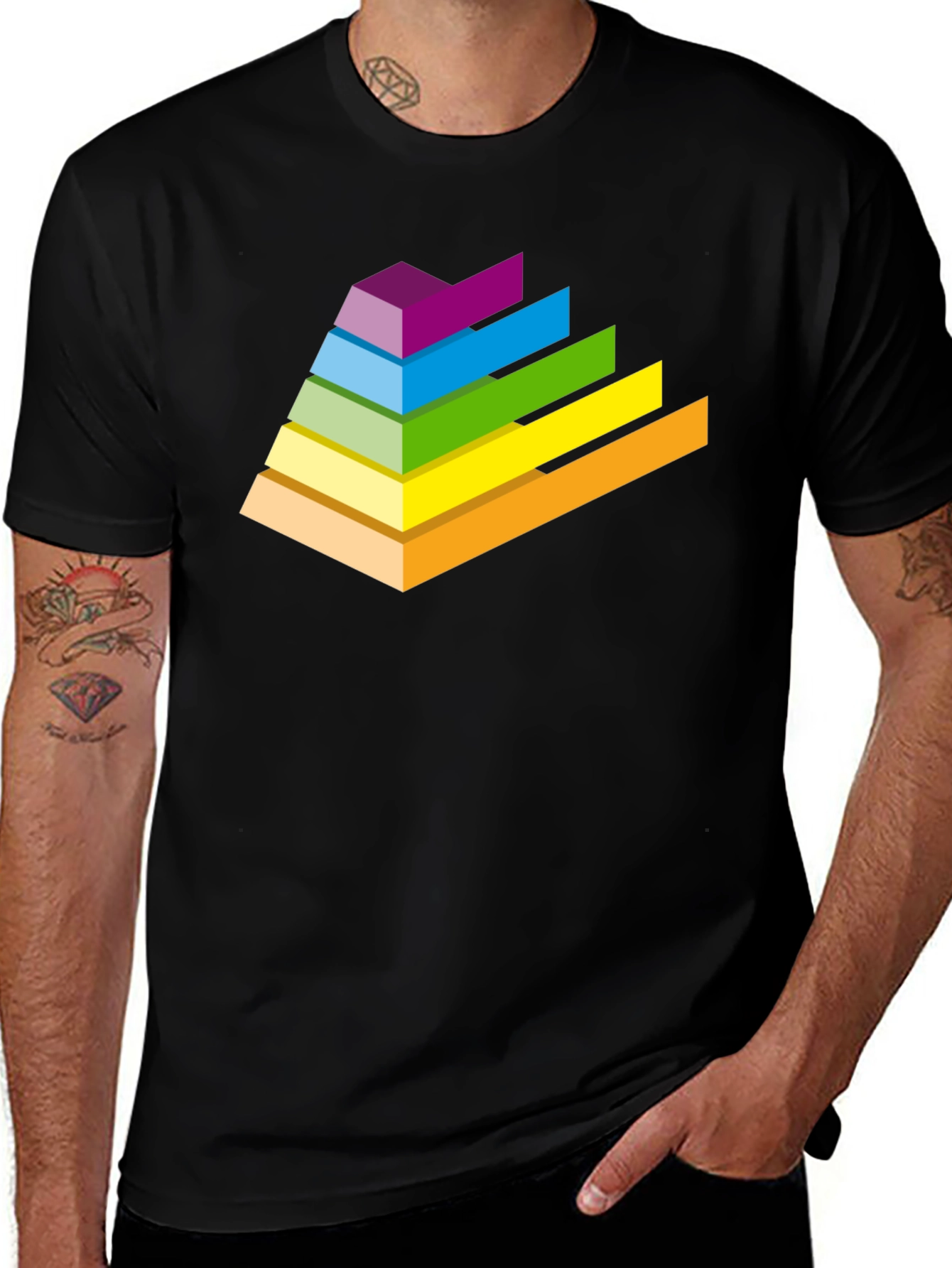 Retro Pyramid T-Shirt - Black Graphic Tee