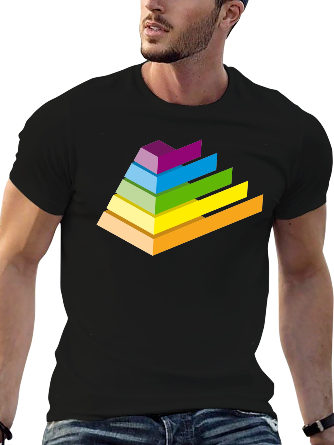 Retro Pyramid T-Shirt - Black Graphic Tee