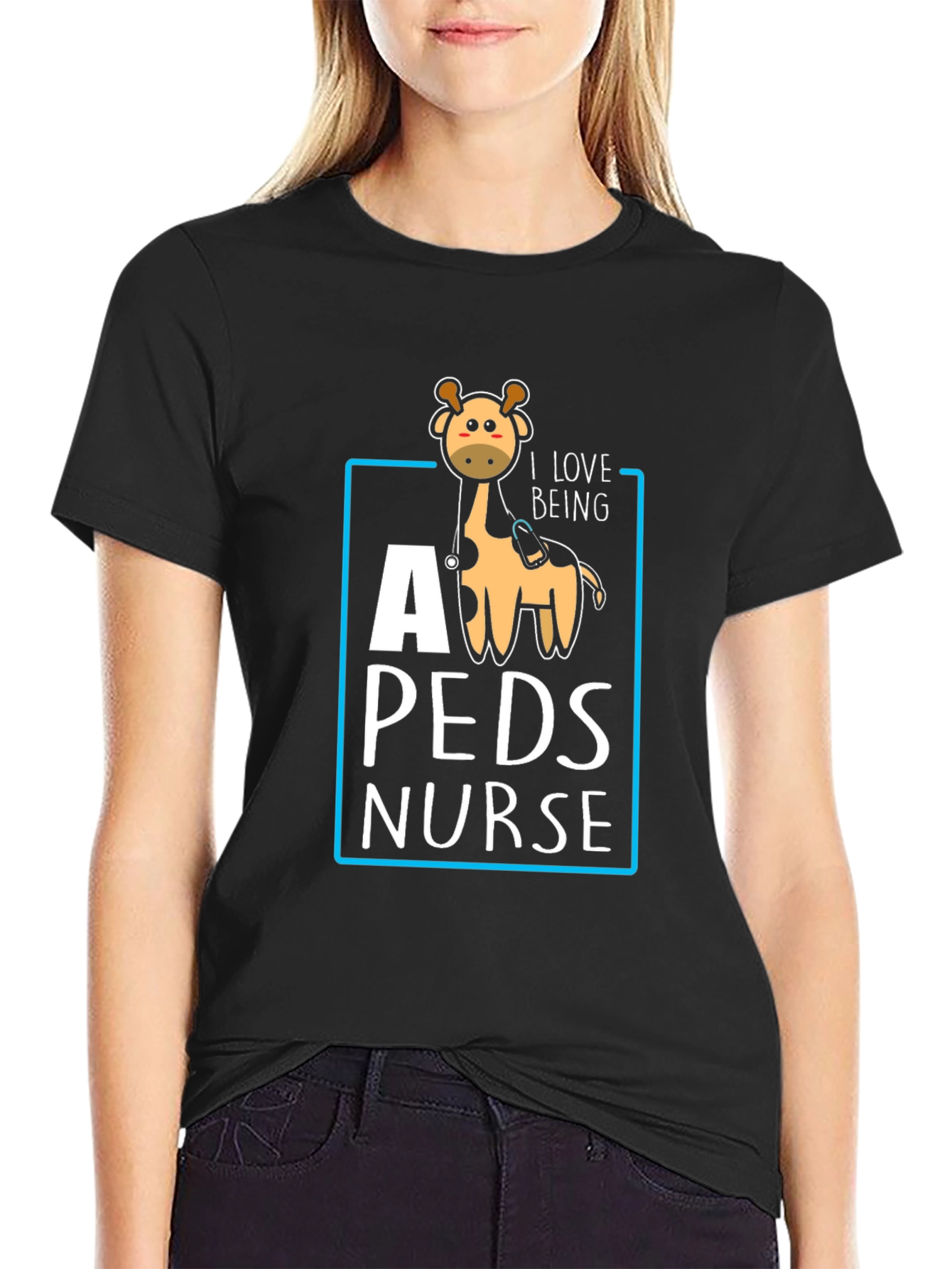 Pediatric Nurse Giraffe T-Shirt Cute Nursing Gift