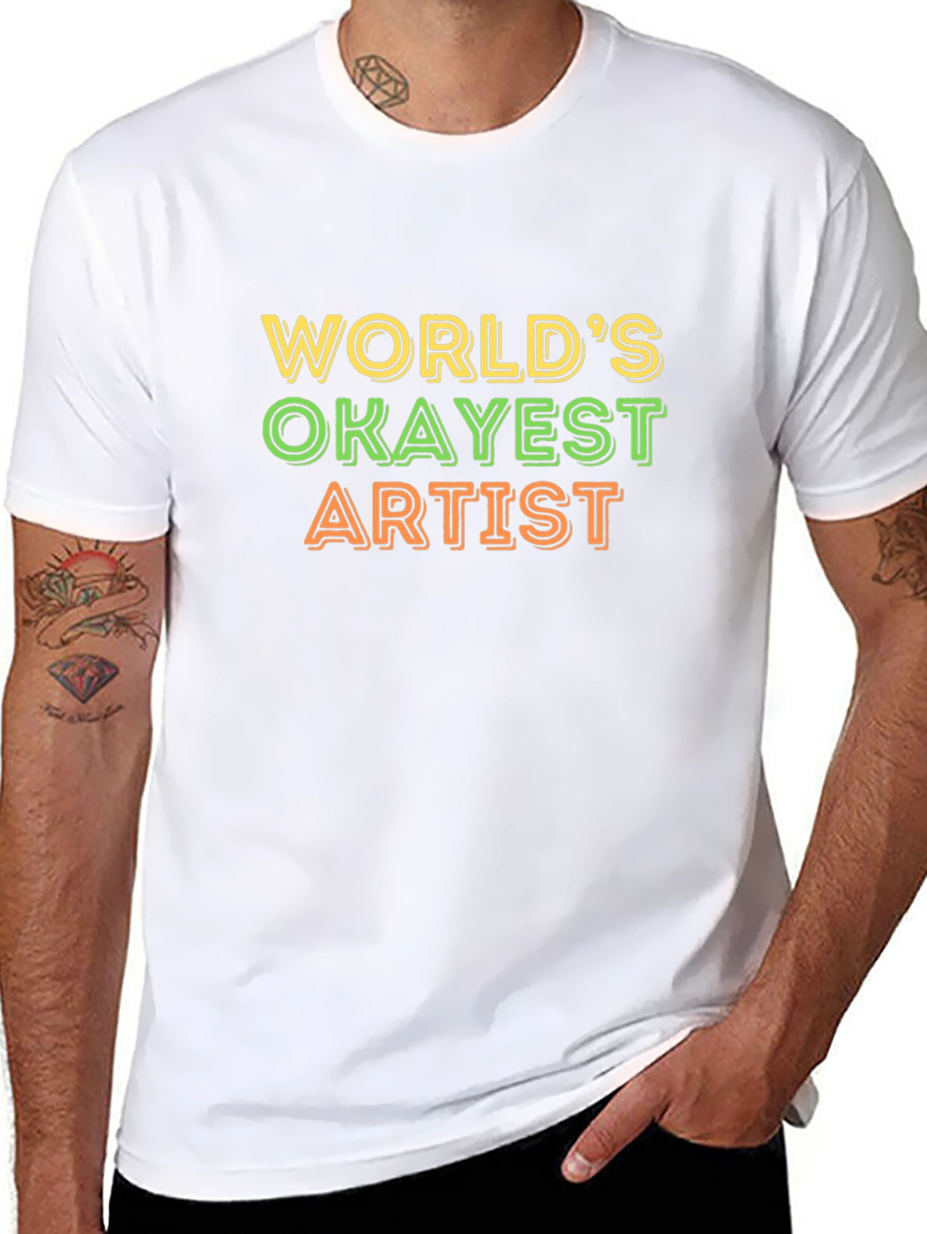 Worlds Okayest Artist Black T-Shirt