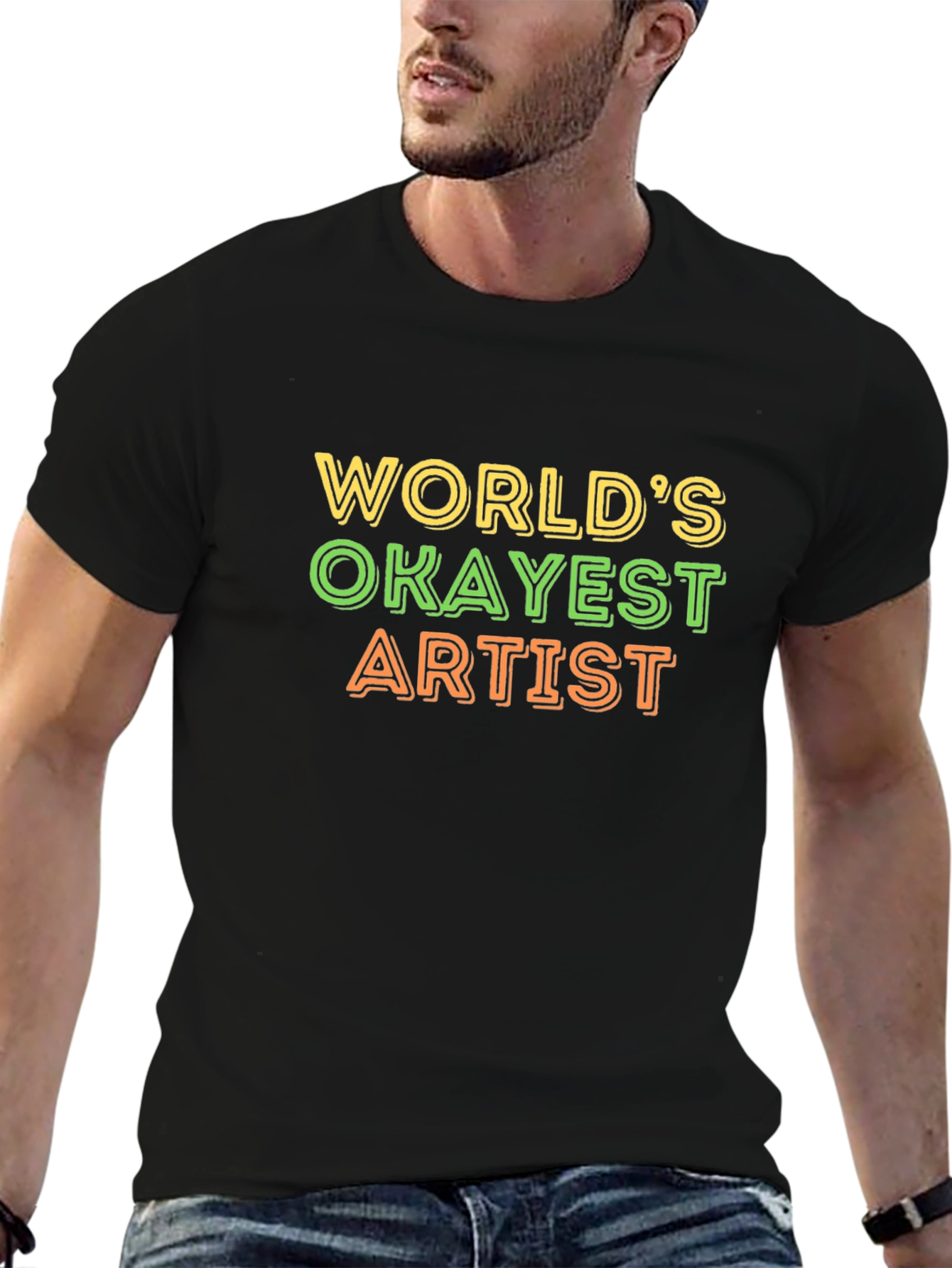 Worlds Okayest Artist Black T-Shirt
