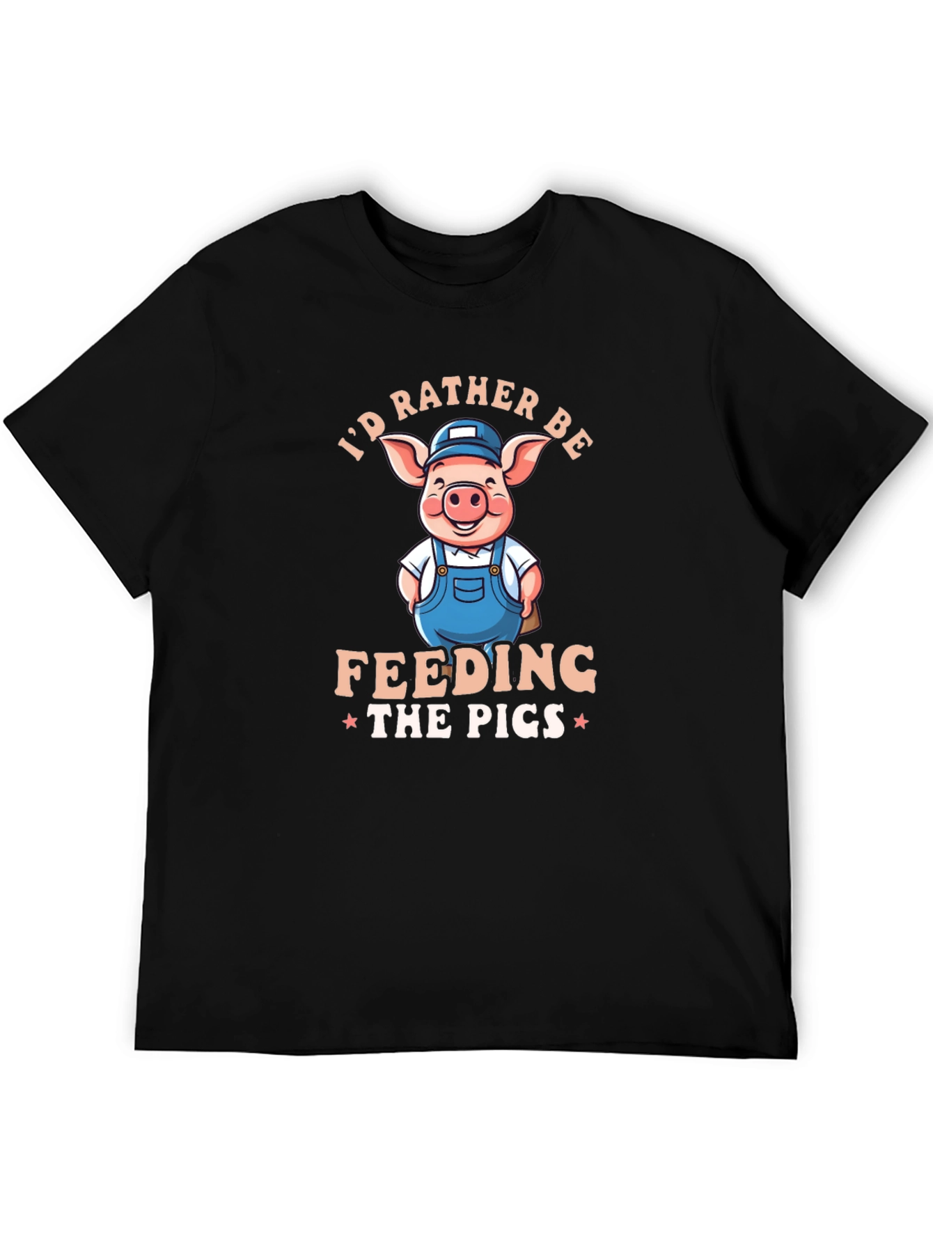 Id Rather Be Feeding The Pigs Black T-Shirt
