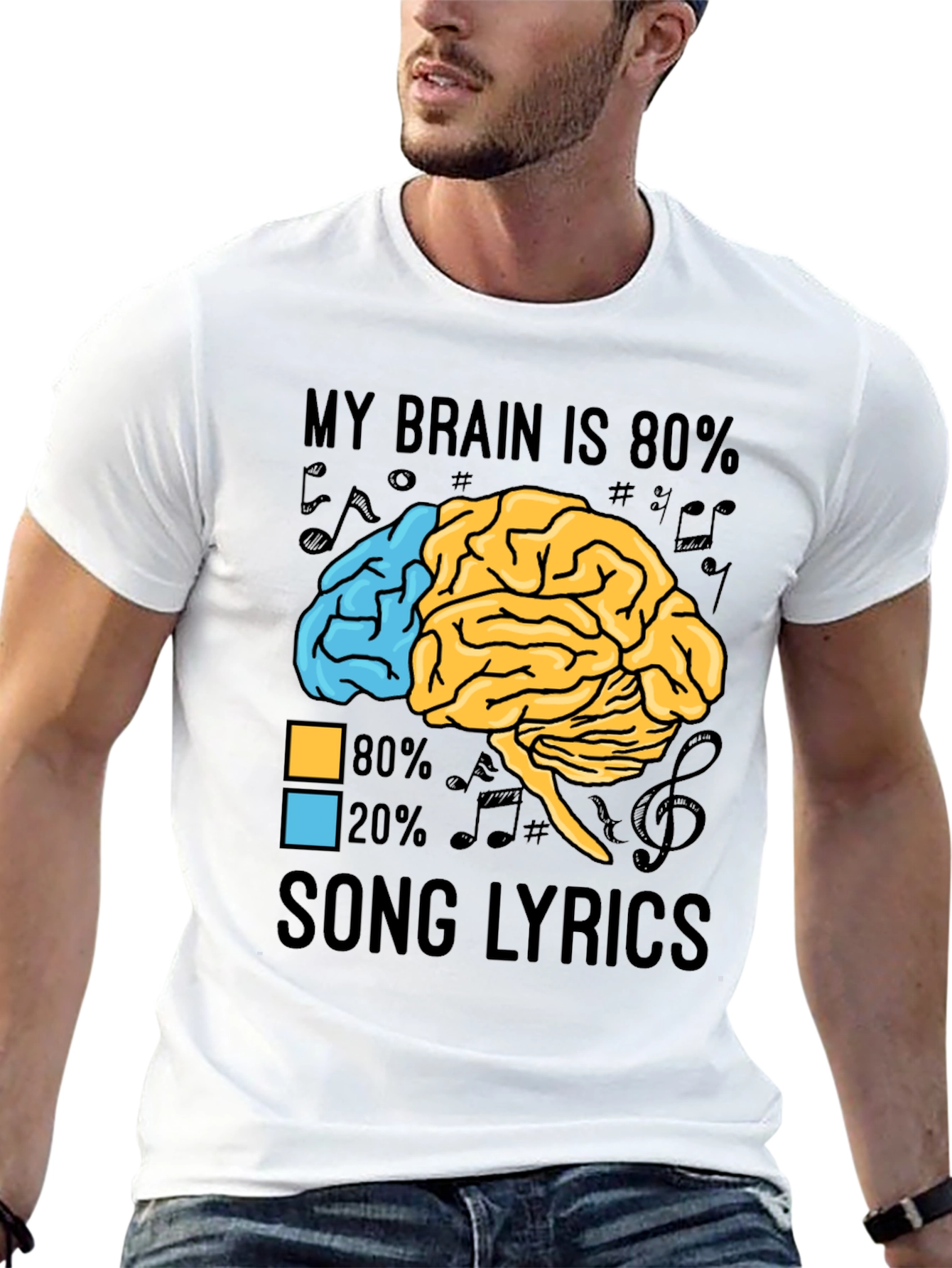 My Brain is 80% Song Lyrics Graphic T-Shirt
