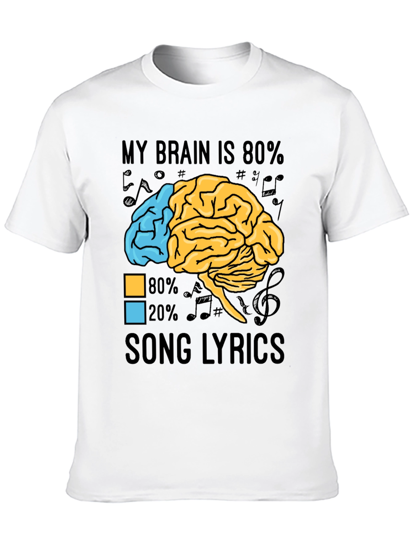 My Brain is 80% Song Lyrics Graphic T-Shirt