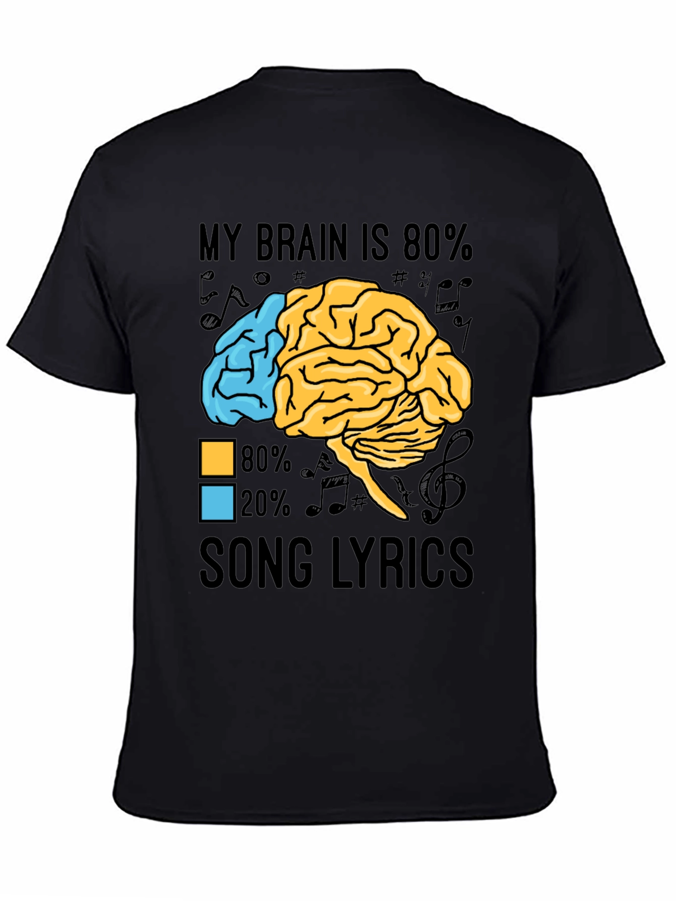 My Brain is 80% Song Lyrics Graphic T-Shirt