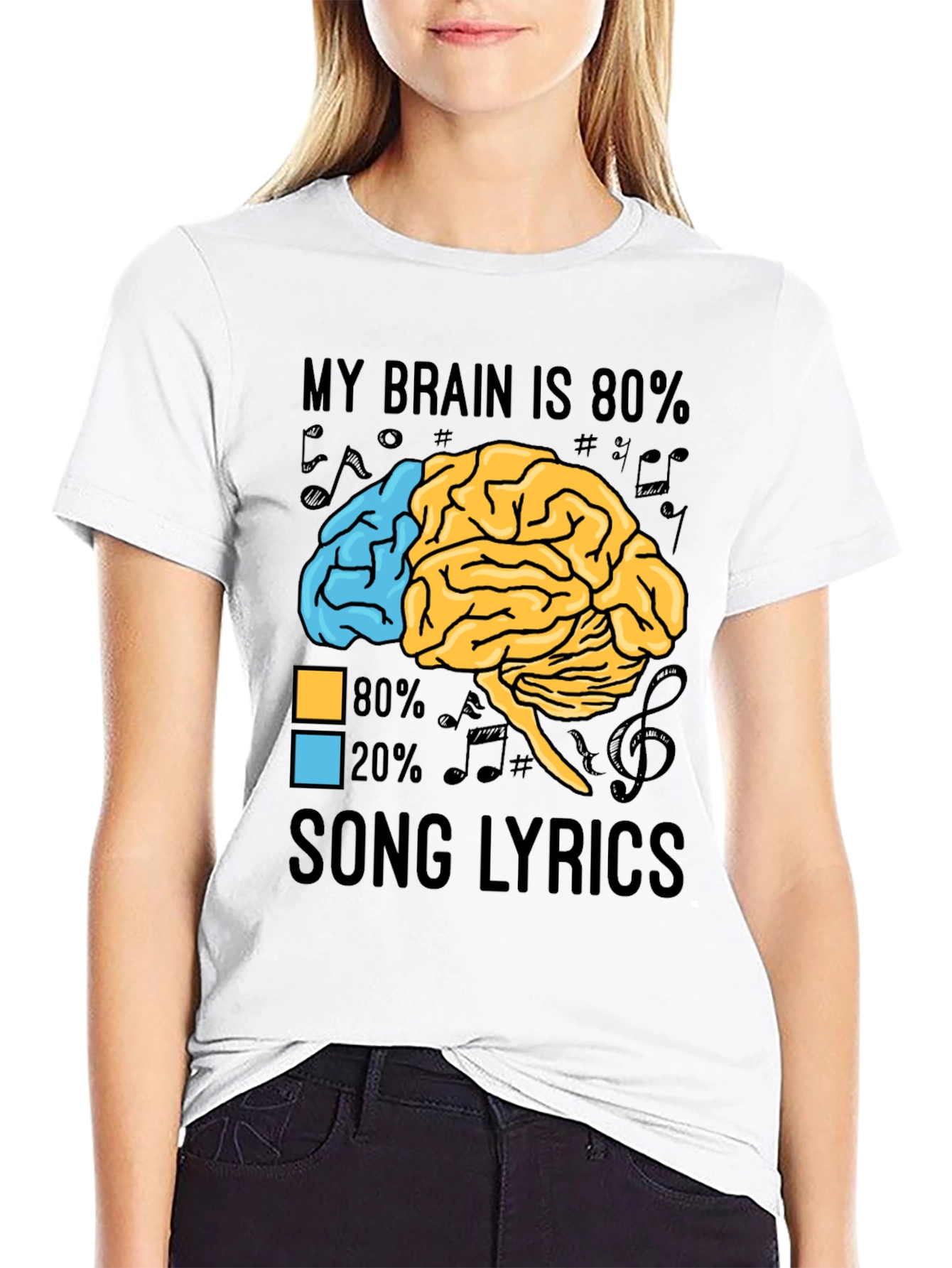 My Brain is 80% Song Lyrics Graphic T-Shirt