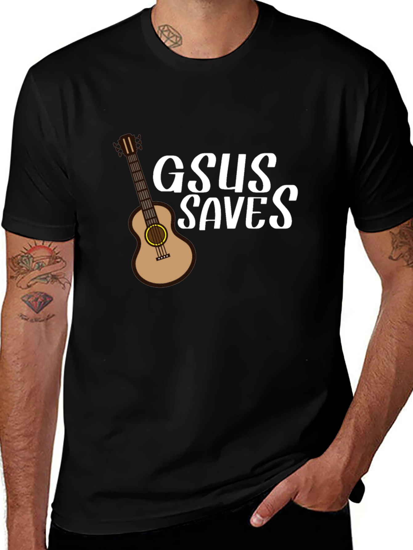 GSUS Saves Graphic T-Shirt - Black Cotton Tee