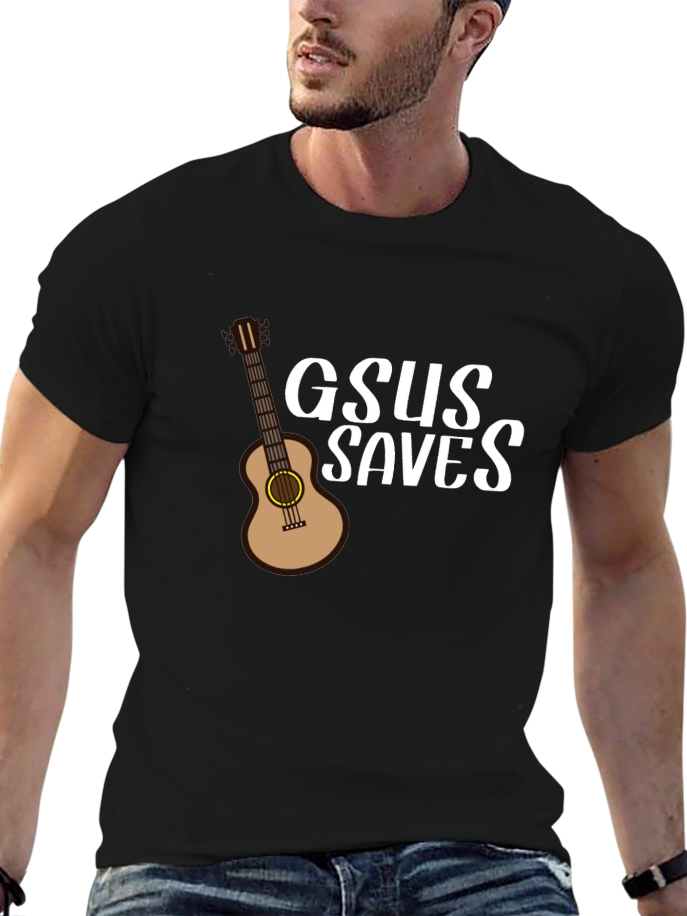 GSUS Saves Graphic T-Shirt - Black Cotton Tee