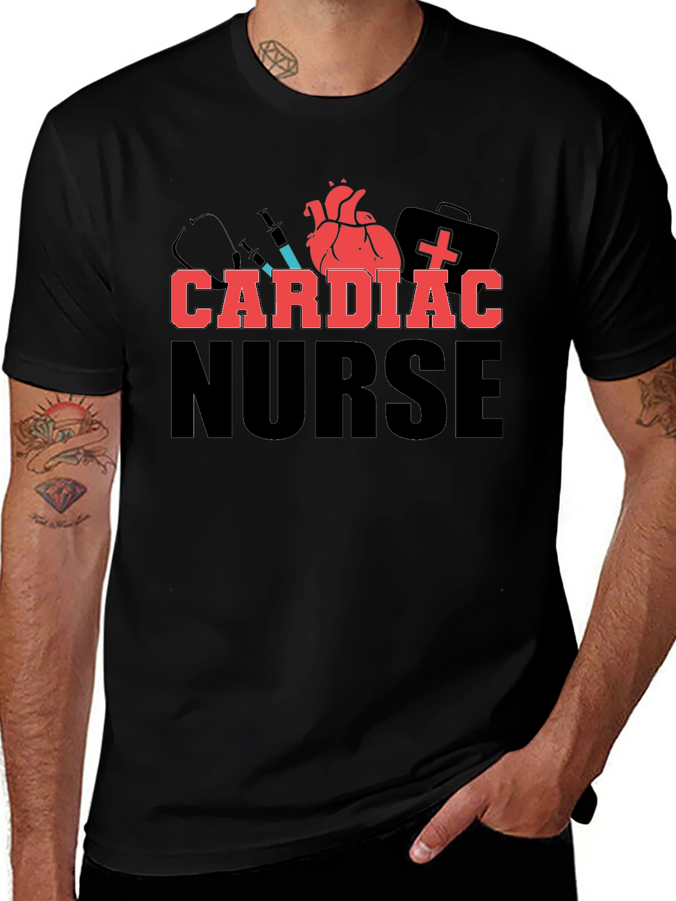 Cardiac Nurse T-Shirt - Heart & Medical Design
