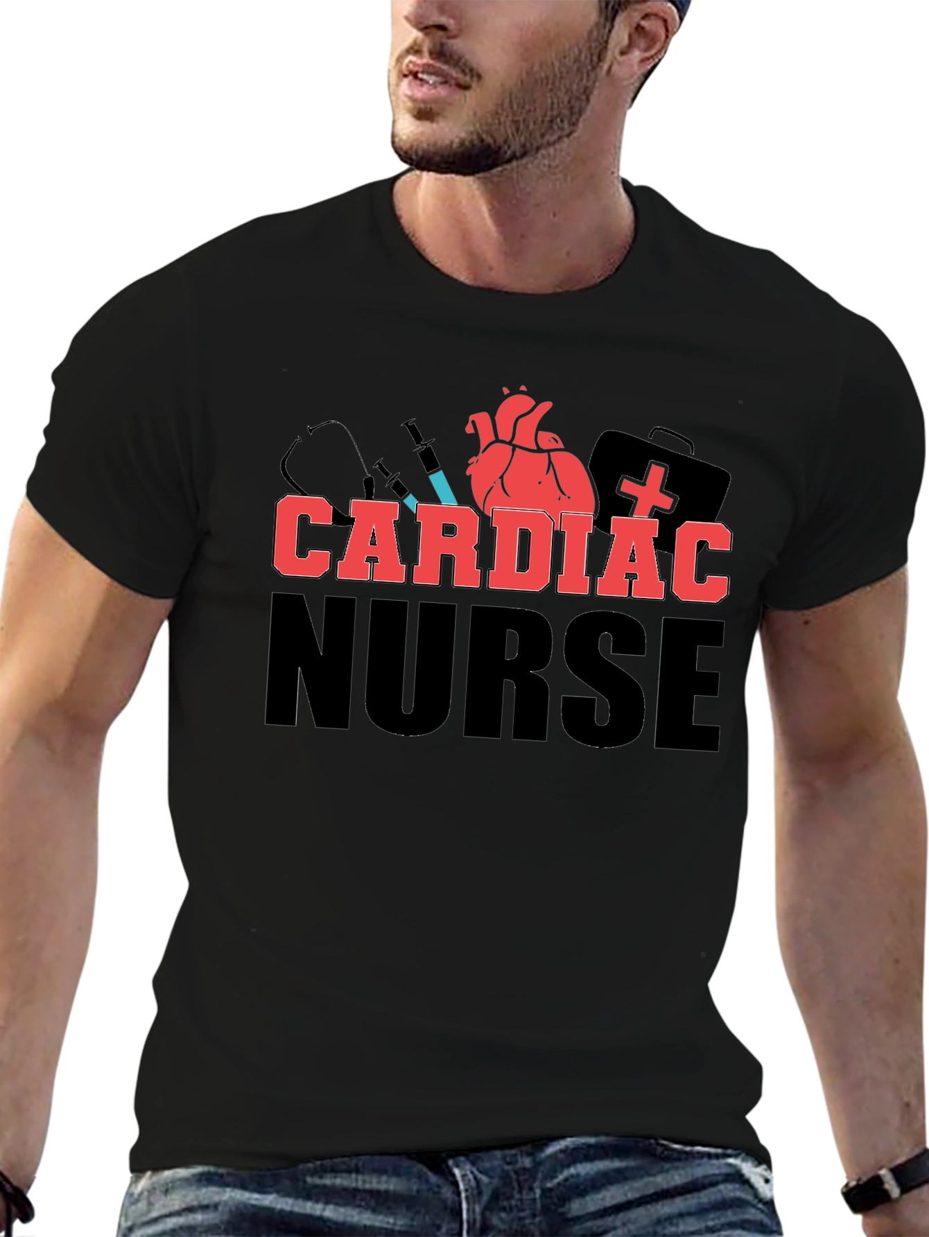 Cardiac Nurse T-Shirt - Heart & Medical Design