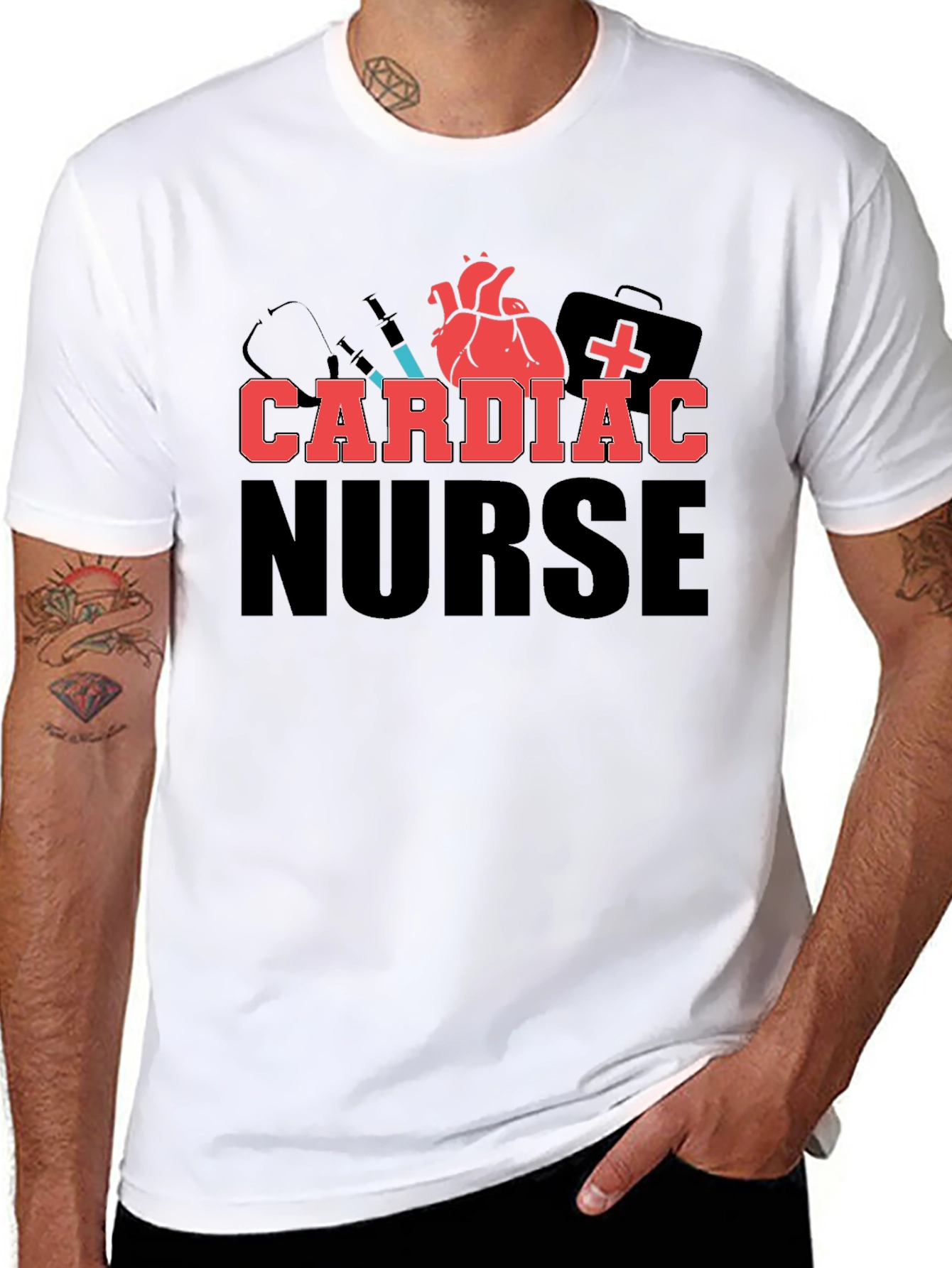 Cardiac Nurse T-Shirt - Heart & Medical Design