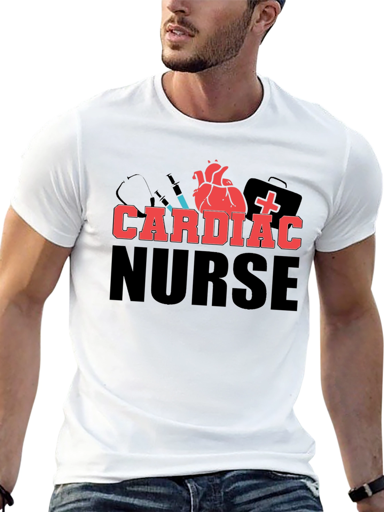 Cardiac Nurse T-Shirt - Heart & Medical Design