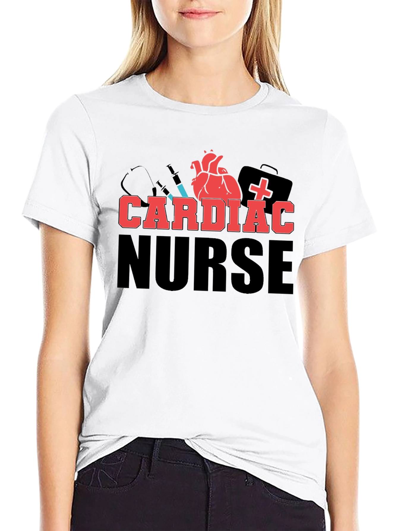 Cardiac Nurse T-Shirt - Heart & Medical Design