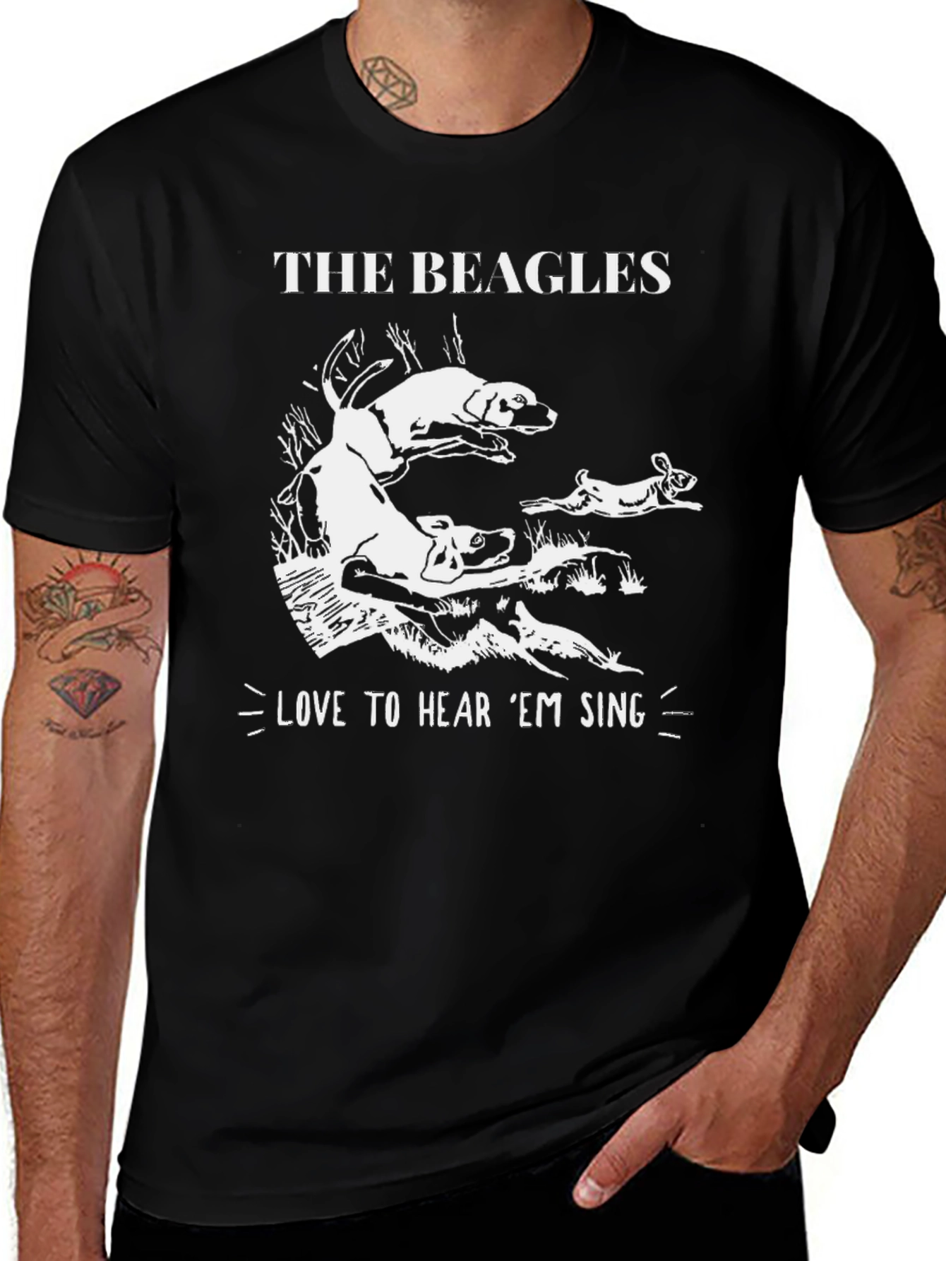 The Beagles Mens Graphic T-Shirt - Hear Em Sing!