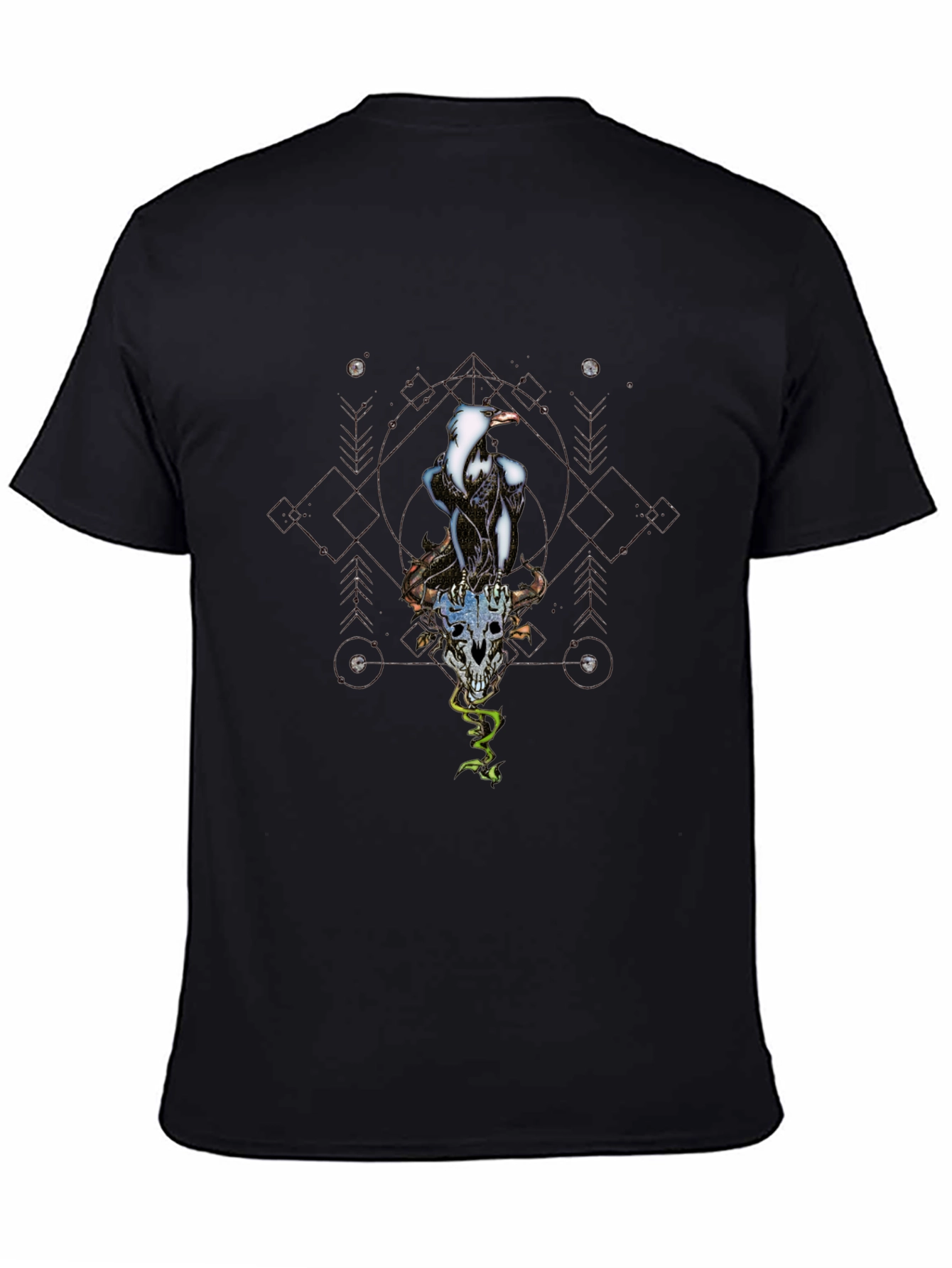 Raven Skull T-Shirt - Gothic Style