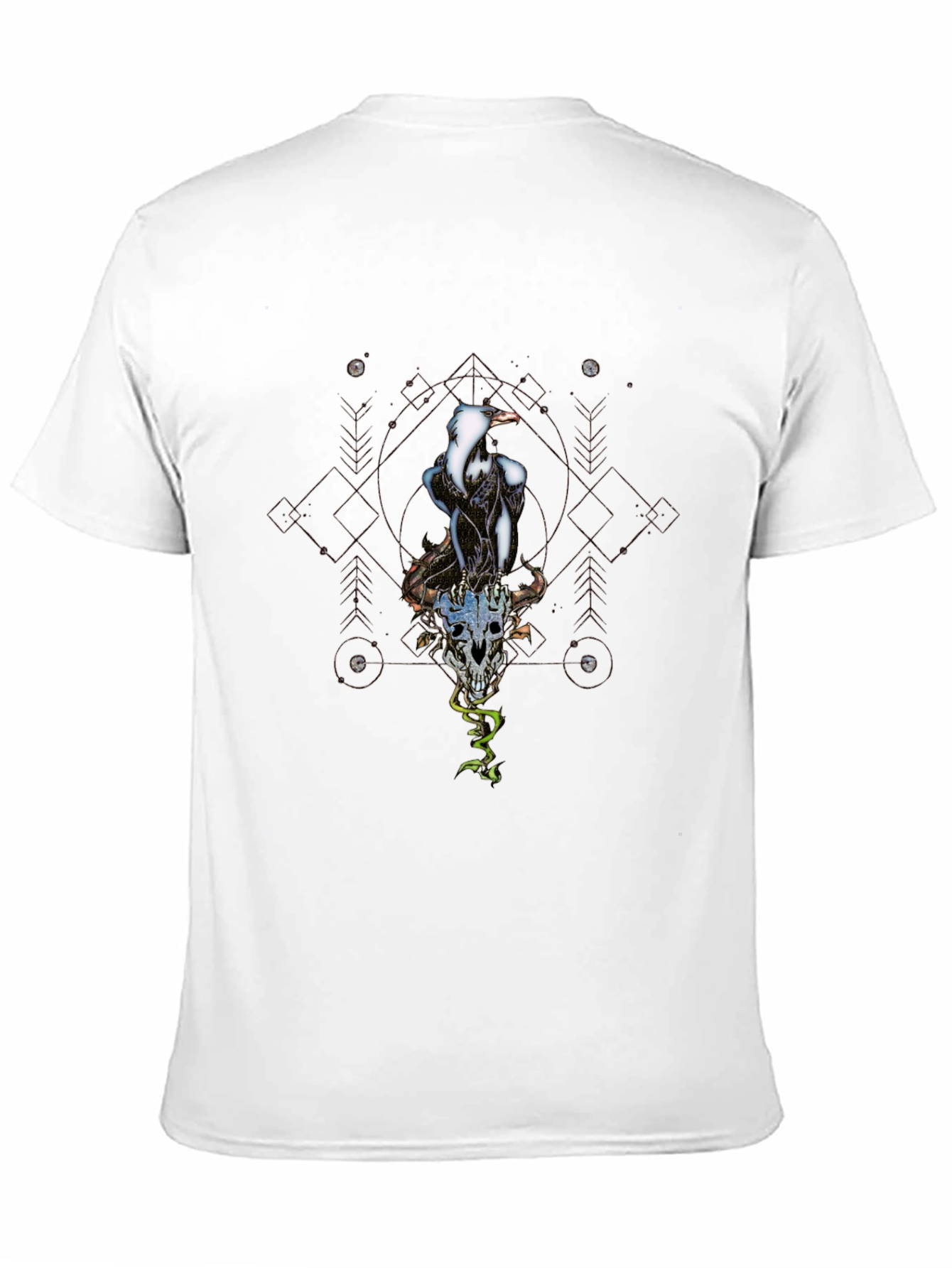 Raven Skull T-Shirt - Gothic Style